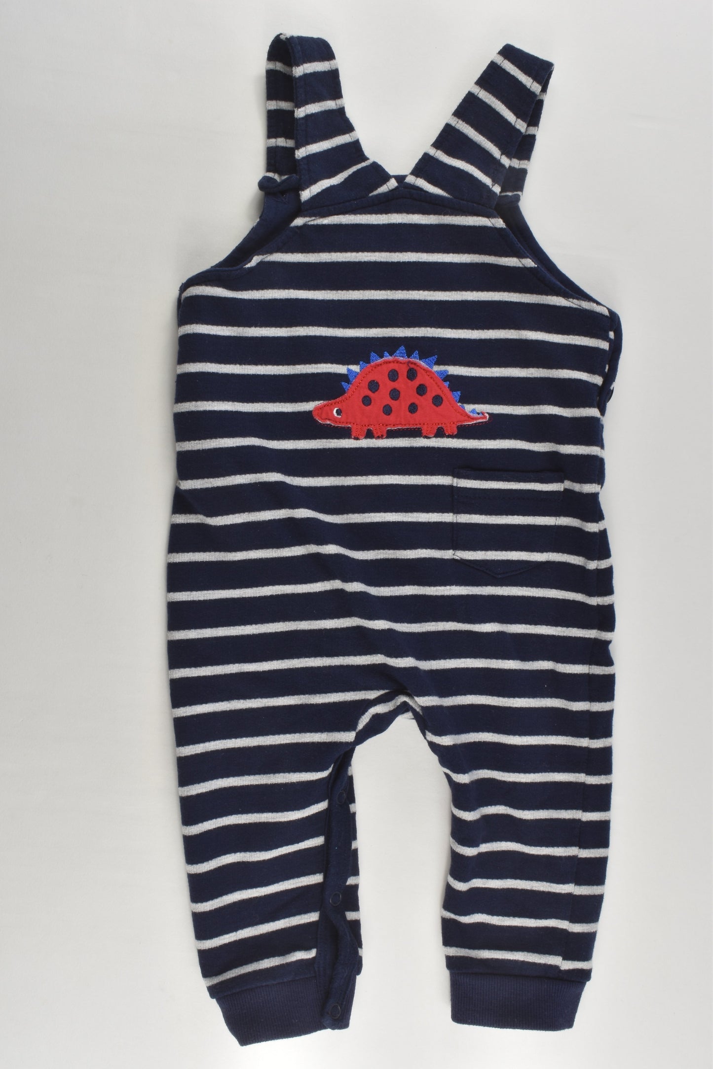 Ollies Place Size 0 Striped Dinosaur Overalls