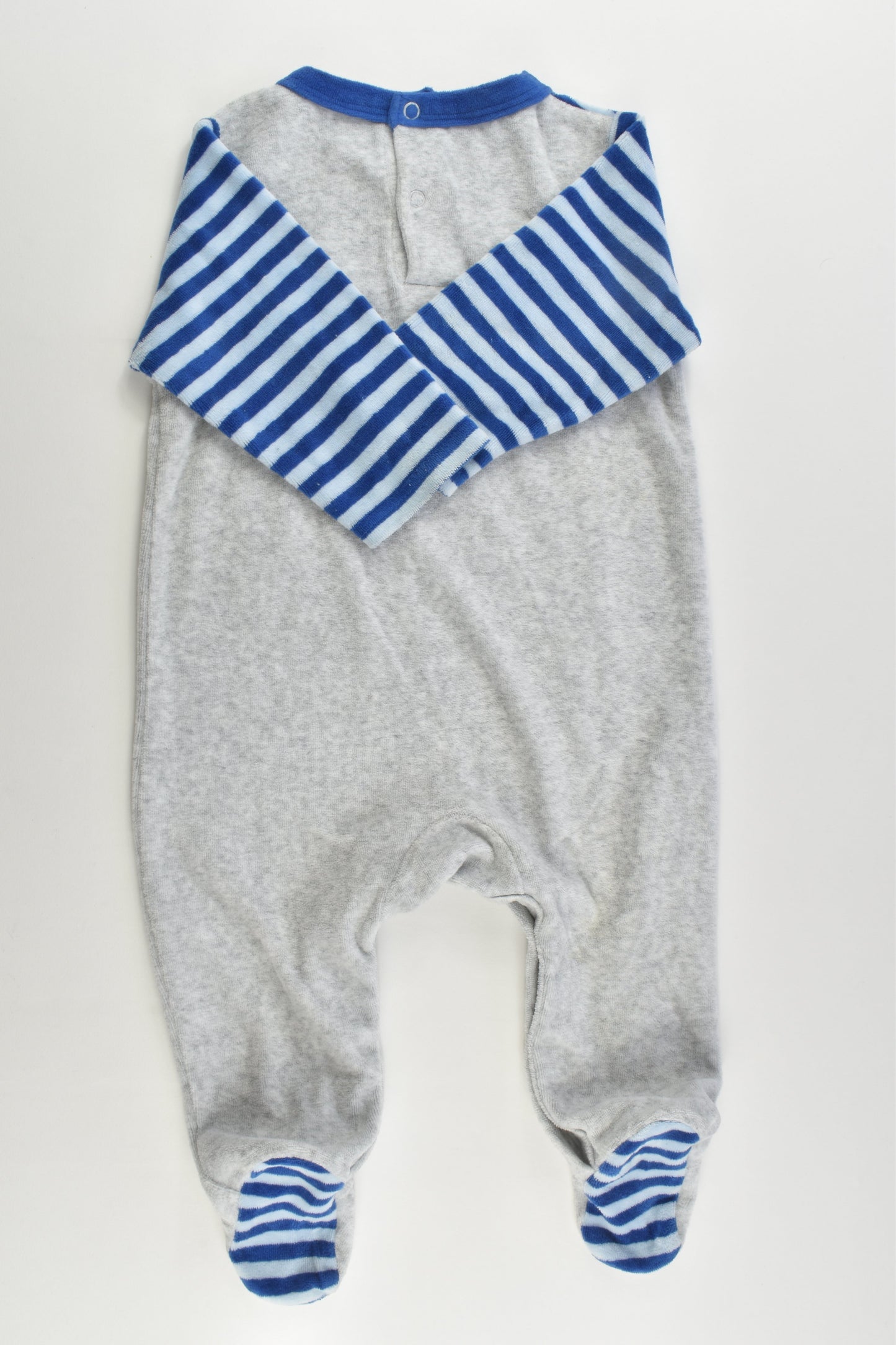 Ollie's Place Size 00 (3-6 months) Footed Tiger Velour Romper