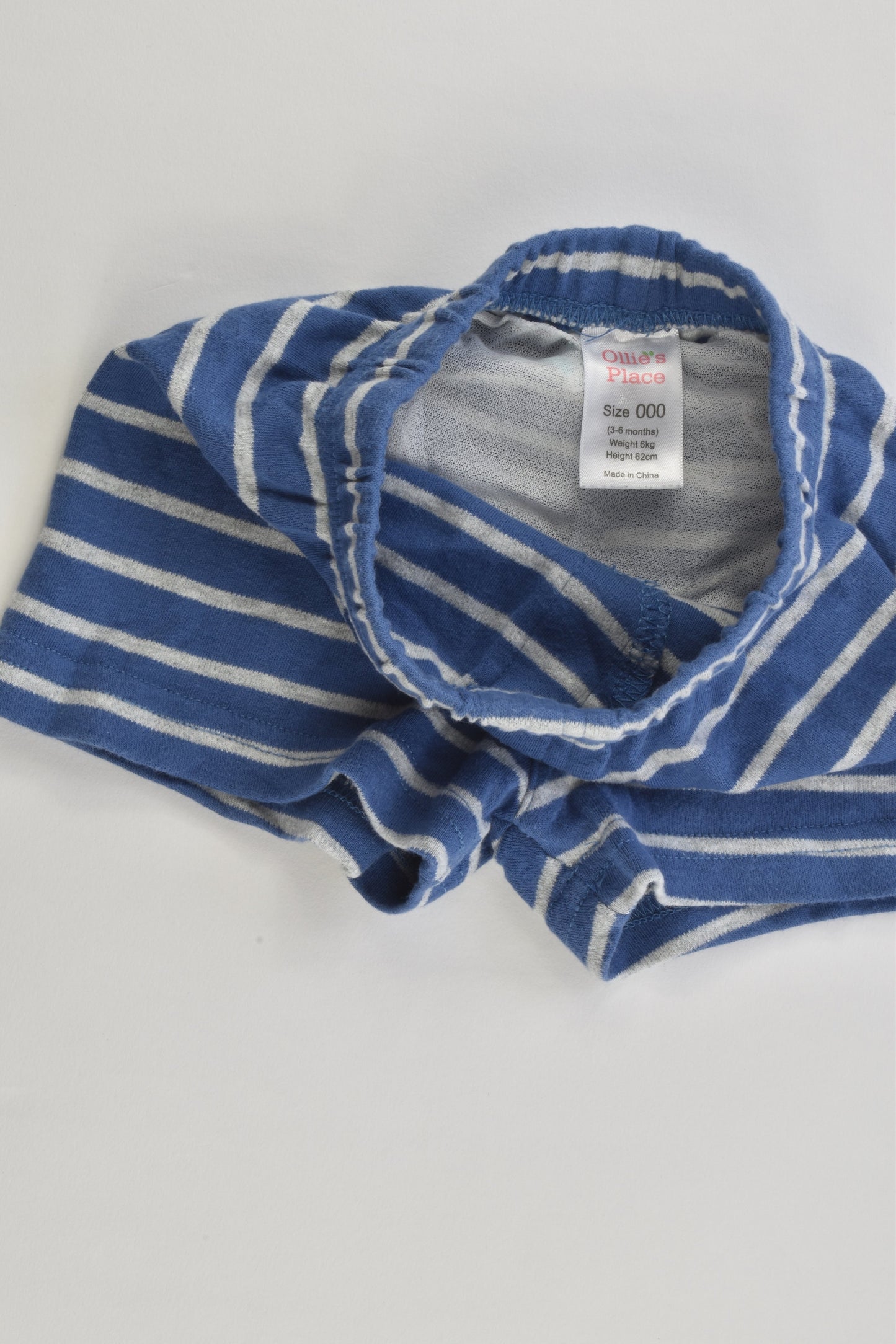 Ollie's Place Size 000 (62 cm) Whale at the Back Striped Shorts