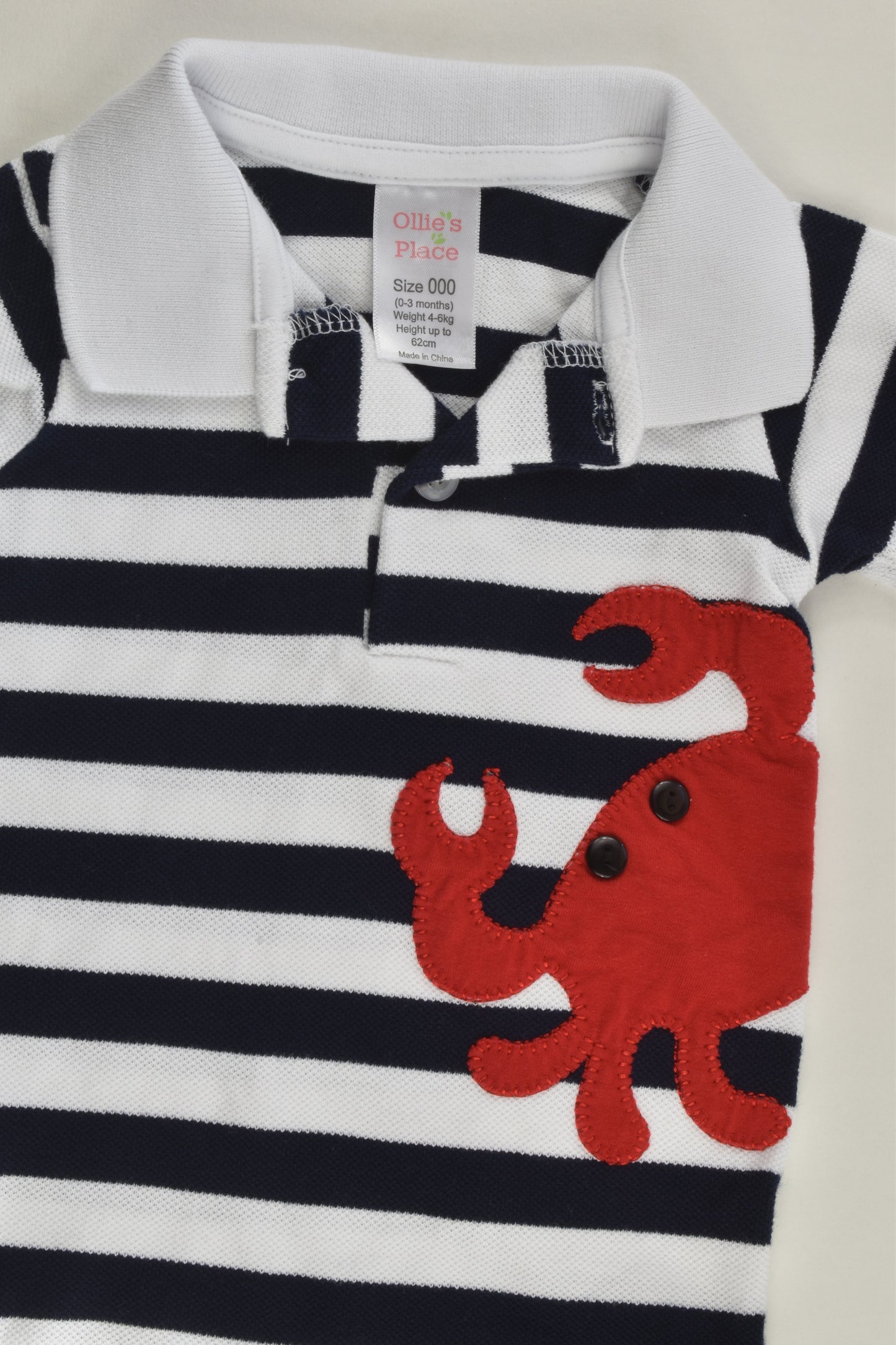 Ollie's Place Size 000 Crab Polo Short Romper