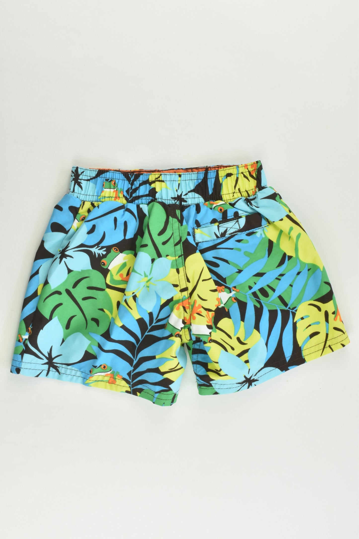 OshKosh Size 00 (3/6 months) Frogs Board Shorts with Inbuilt Nappy Lining