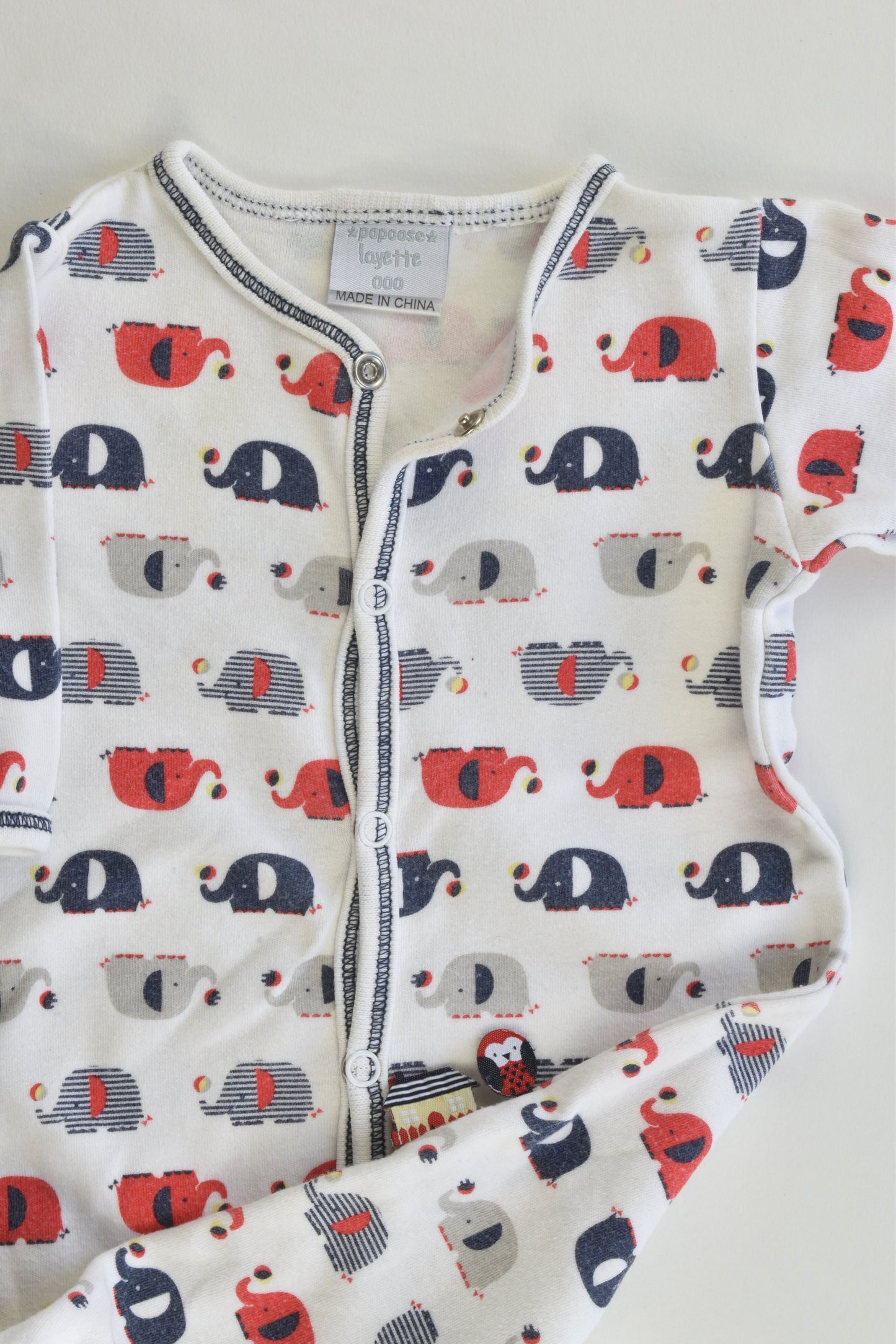 Papoose Size 000 Elephant Footed Romper