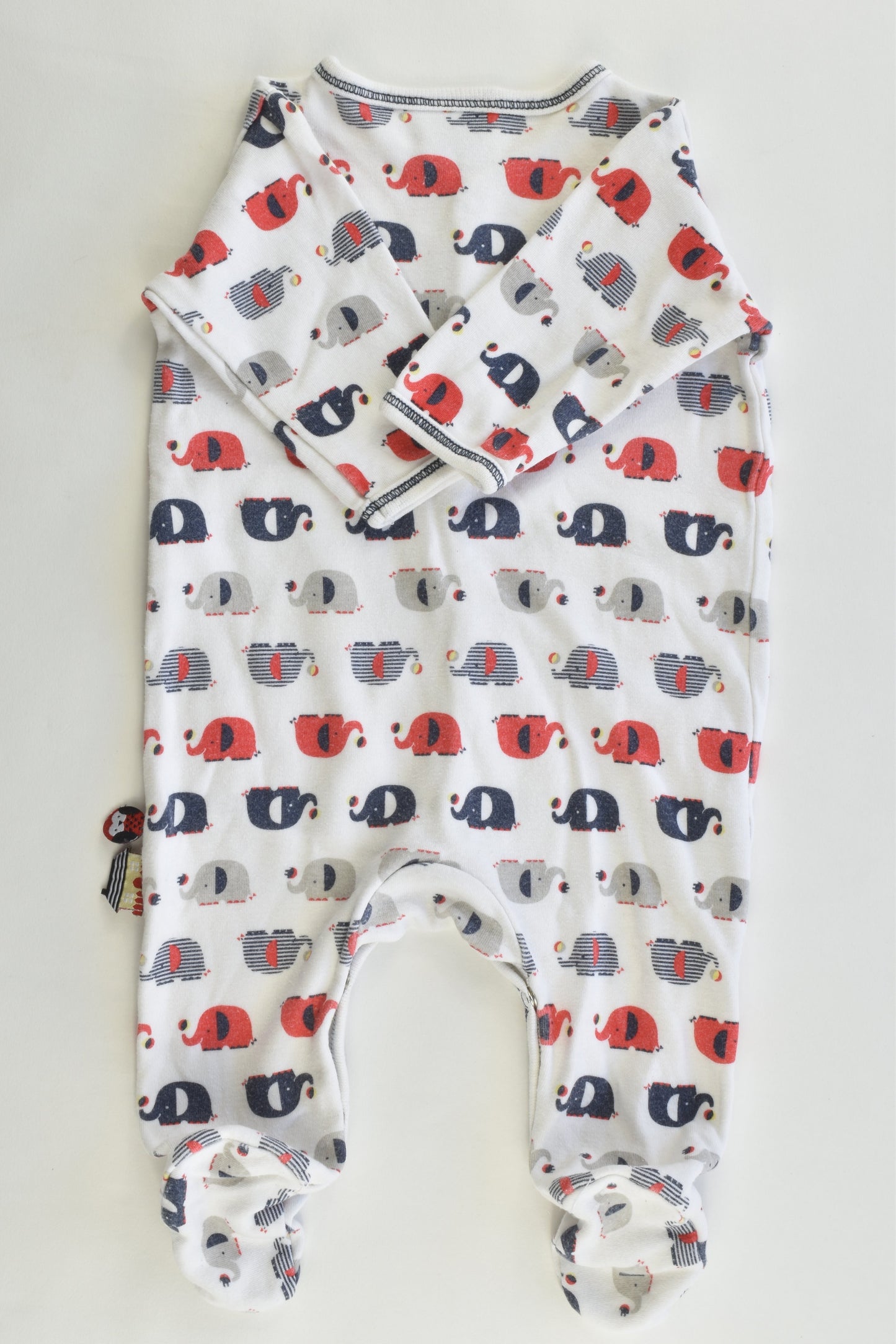 Papoose Size 000 Elephant Footed Romper
