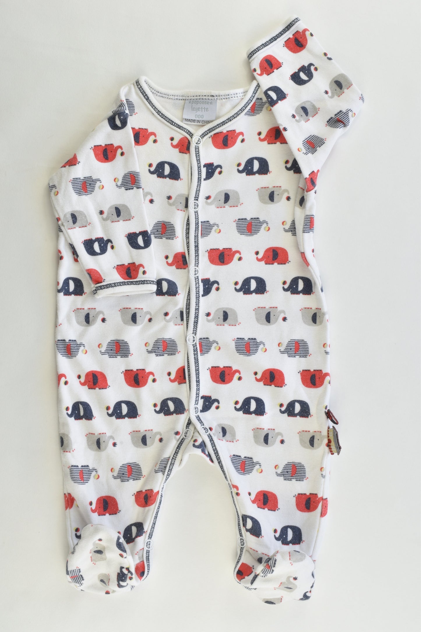 Papoose Size 000 Elephant Footed Romper