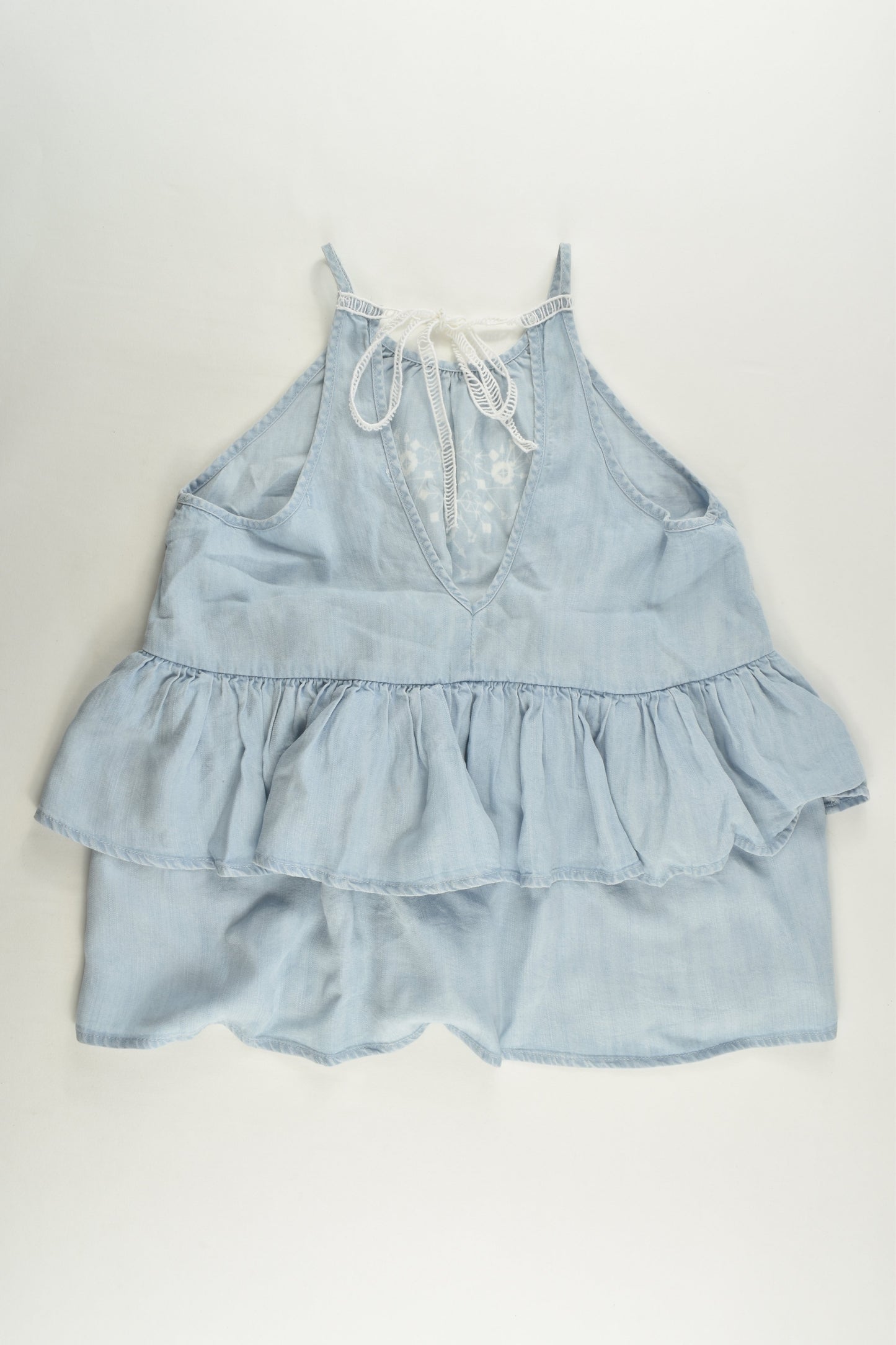 Pavement Size 12 Ruffle and Lace Lightweight Denim Top