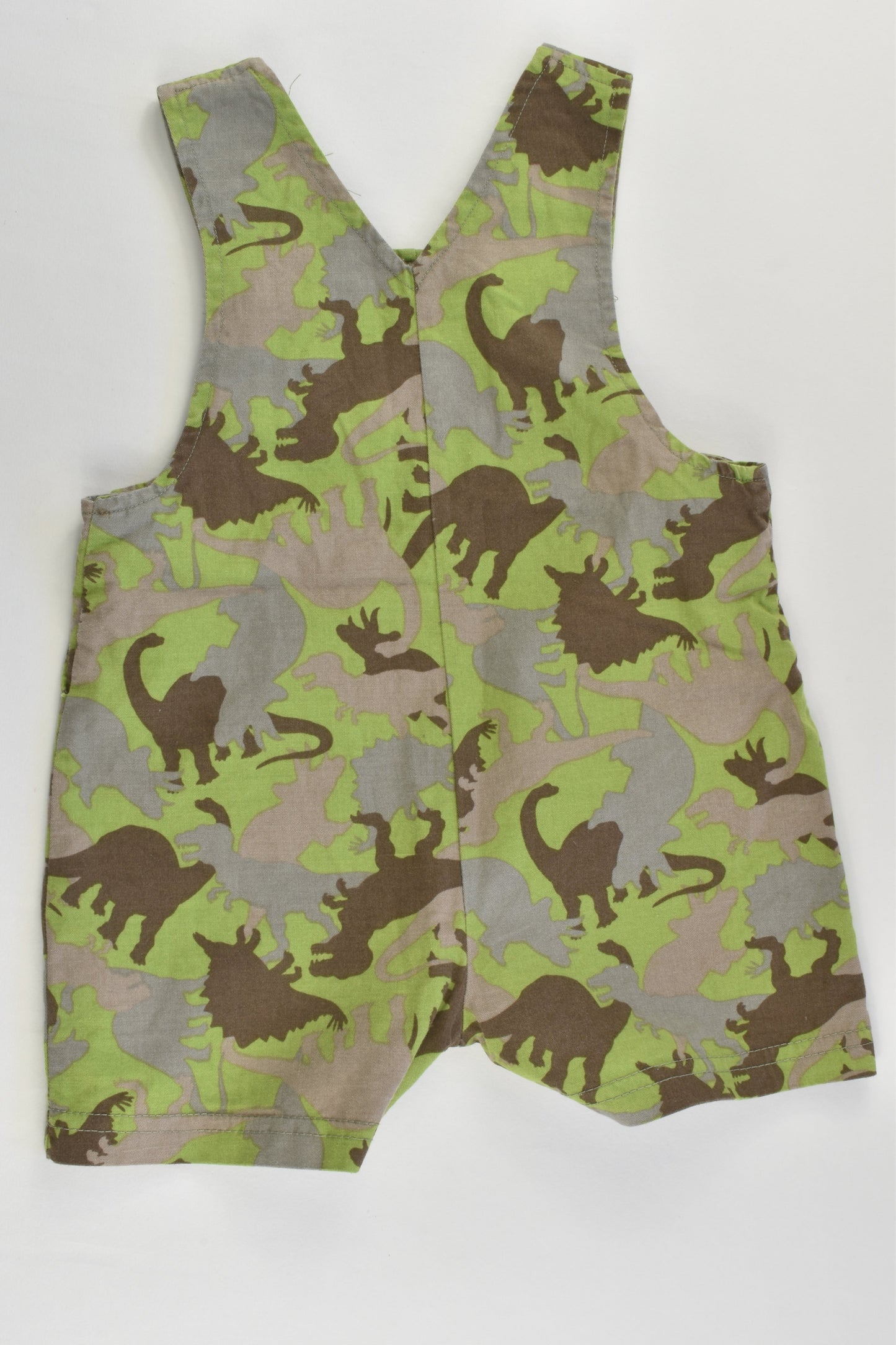 Peanut Buttons Size 0 (6/9 months) Camouflage Dinosaur Short Overalls