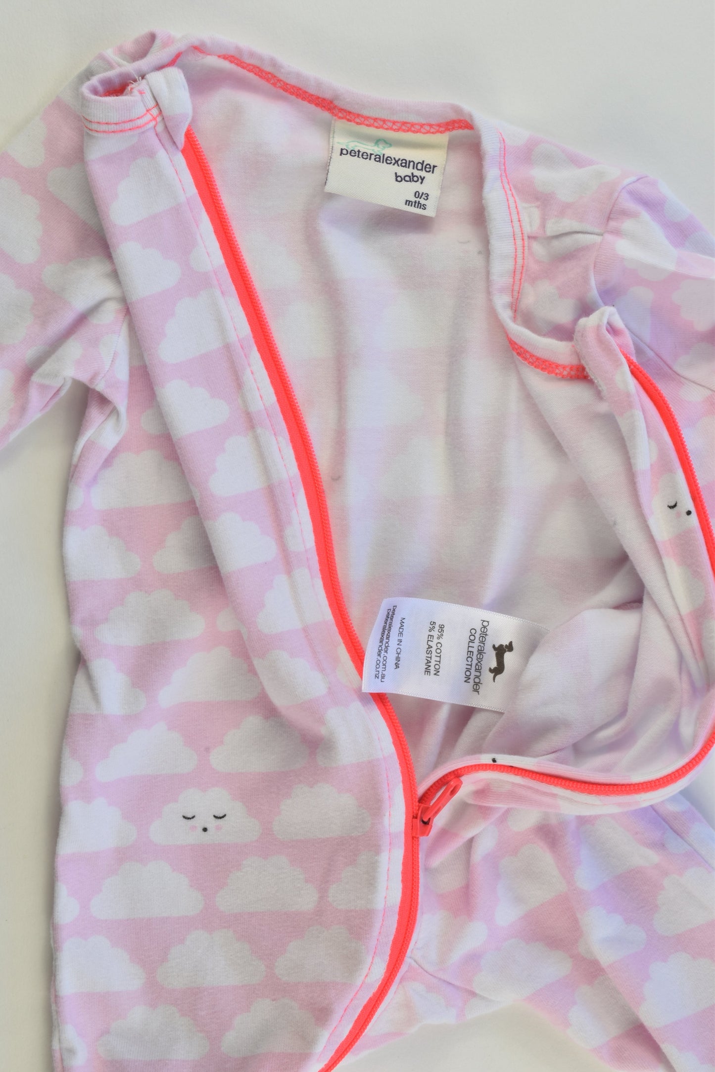 Peter Alexander Baby Size 0/3 months Clouds Footed Romper