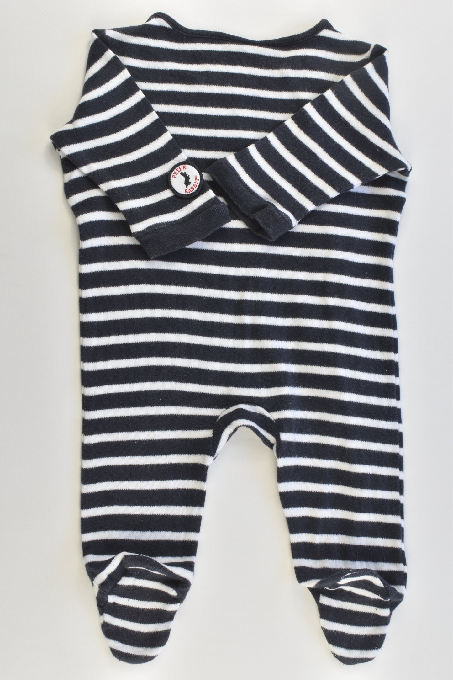 Peter Rabbit Size 000 Striped Footed Romper