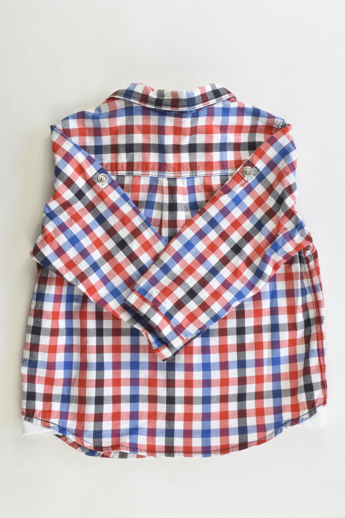 Petit Bateau (France) Size 0-1 (18 months, 81 cm) Checked Collared Shirt