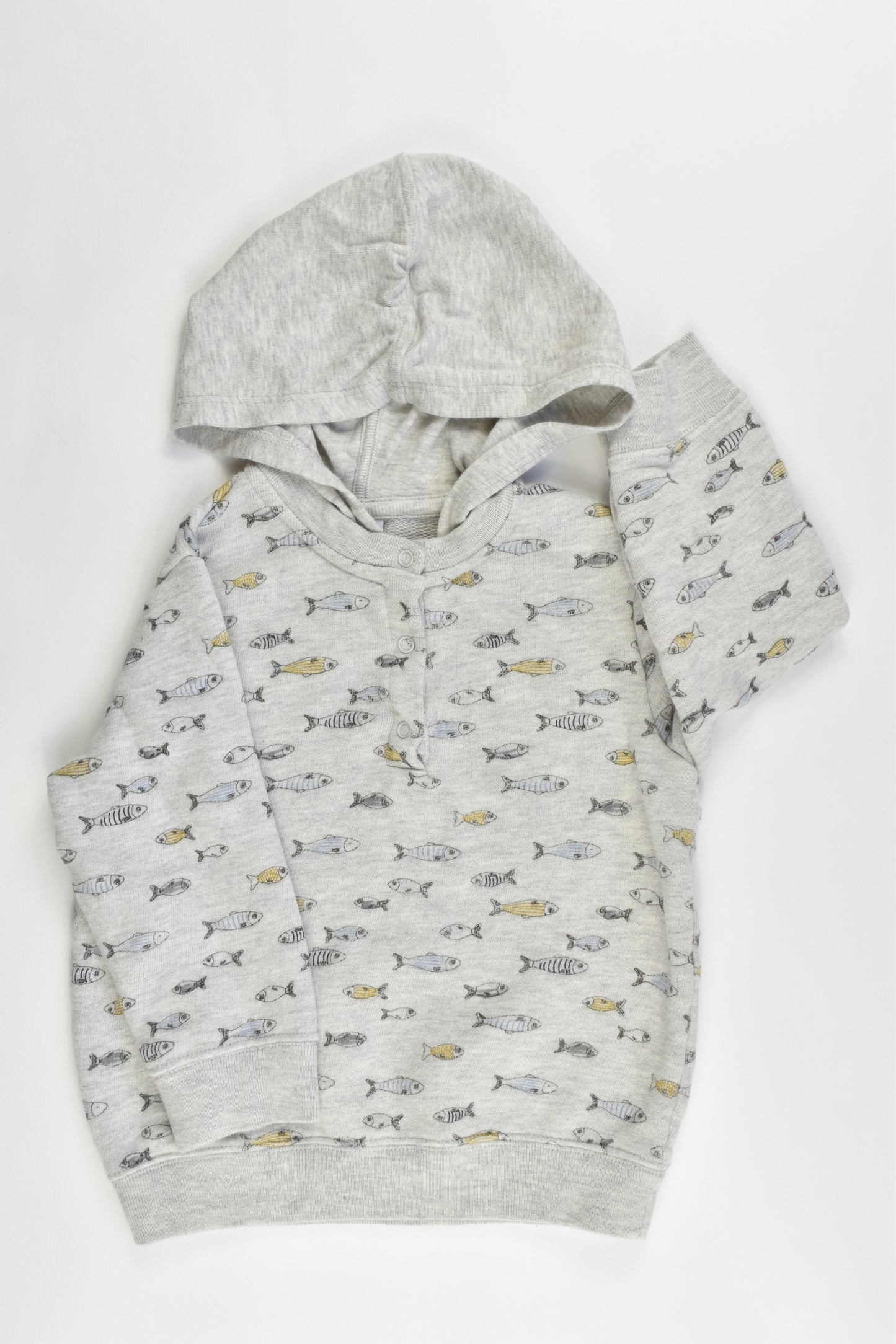 Petit Bateau Size 24 months (86 cm) Fish Hooded Jumper