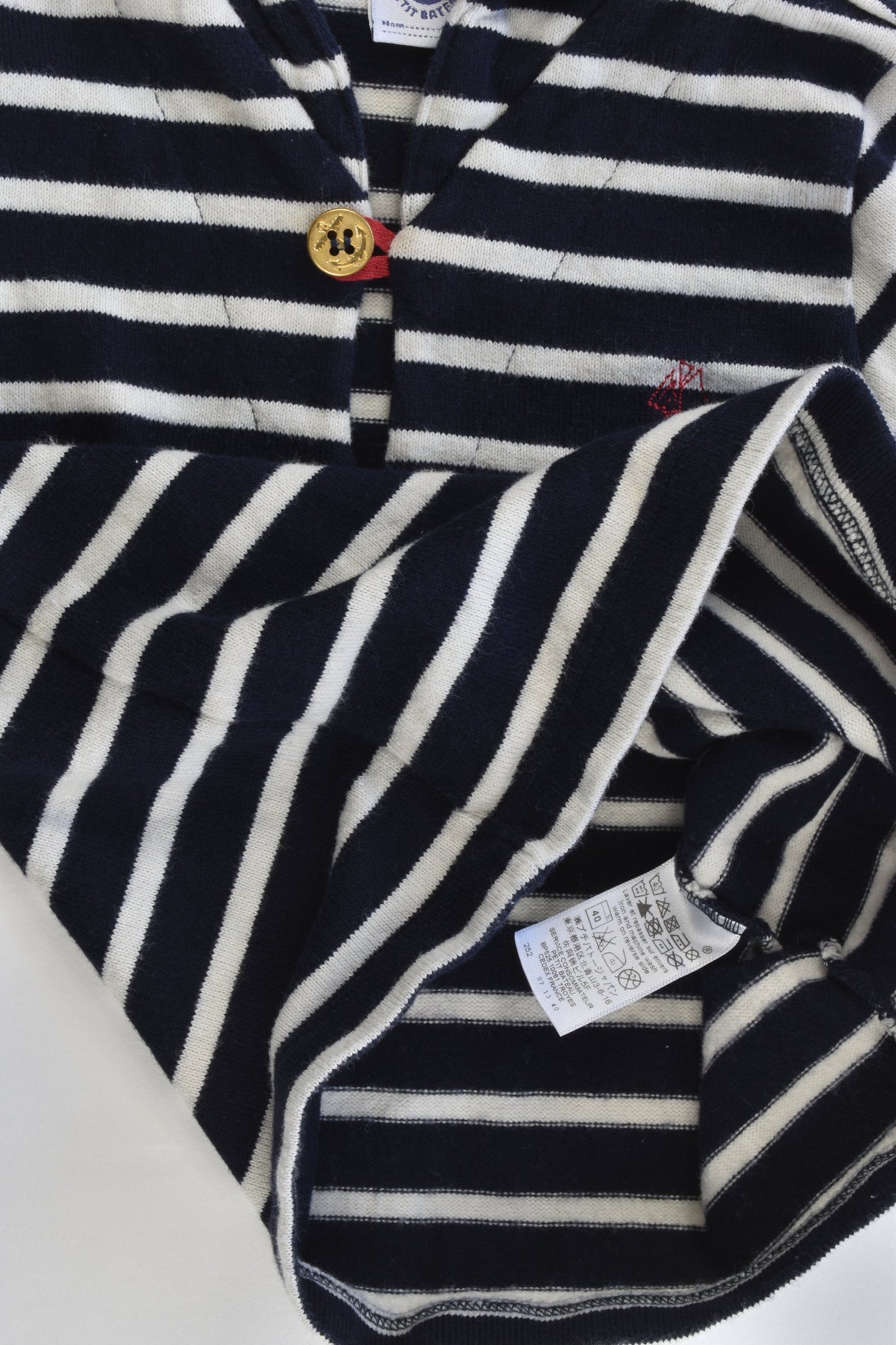 Petit Bateau Size 24 months (86 cm) Striped Nautical Sweater