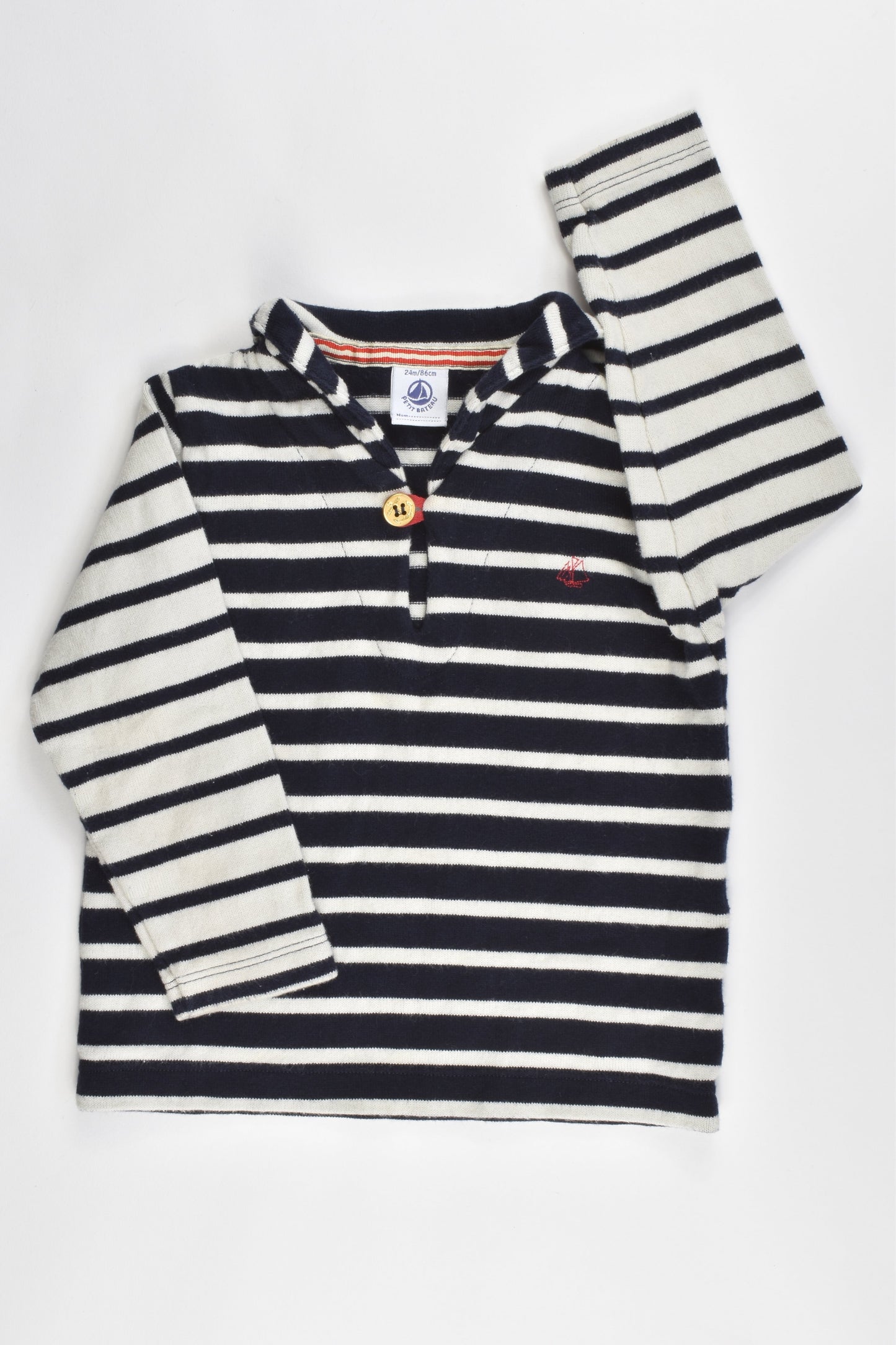 Petit Bateau Size 24 months (86 cm) Striped Nautical Sweater