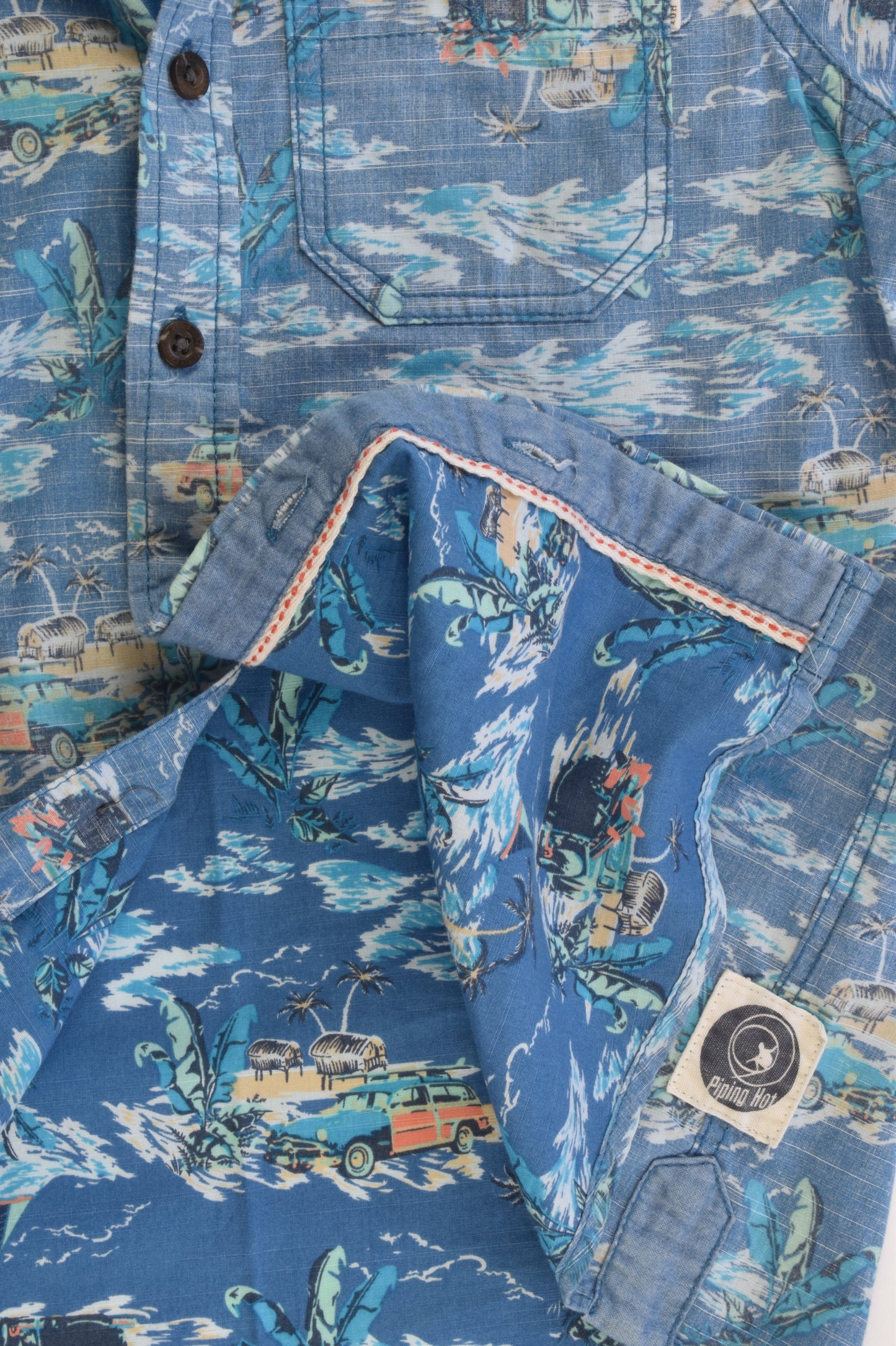 Piping Hot Size 8 Beach Collared Shirt