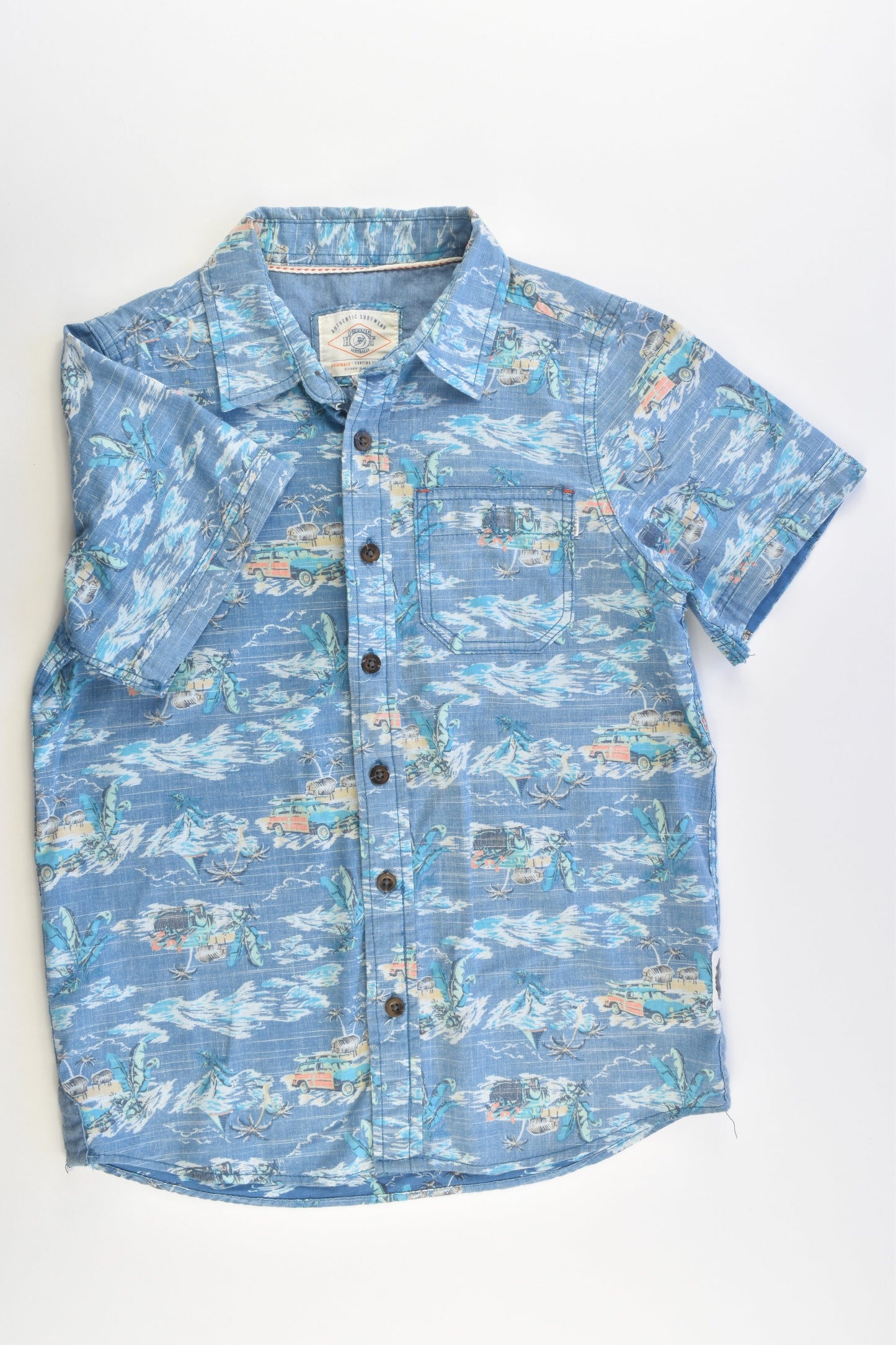 Piping Hot Size 8 Beach Collared Shirt