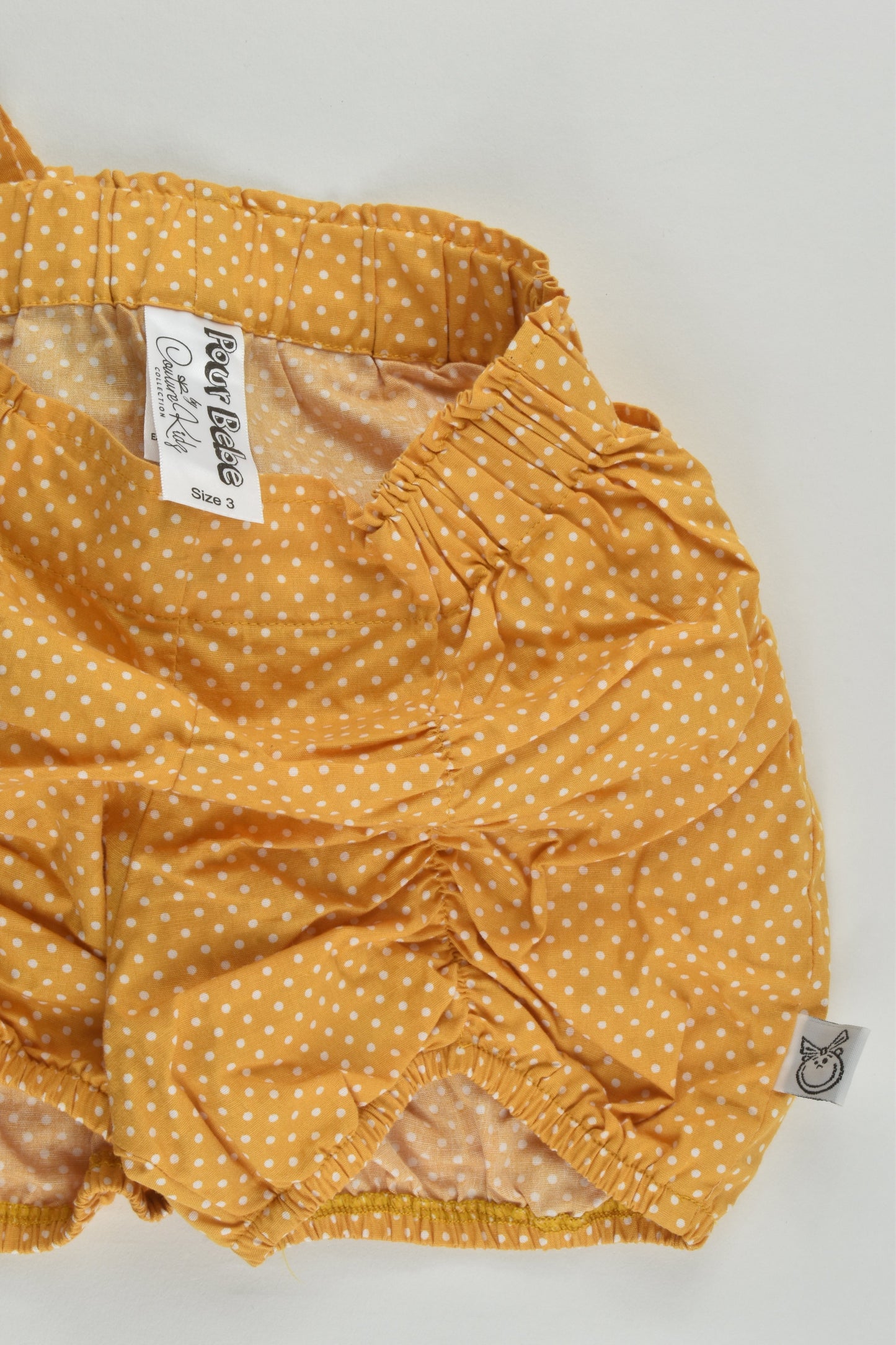 Pour Bebe by Couturekidz Collection Size 3 Mustard Shorts with Bow at the Back