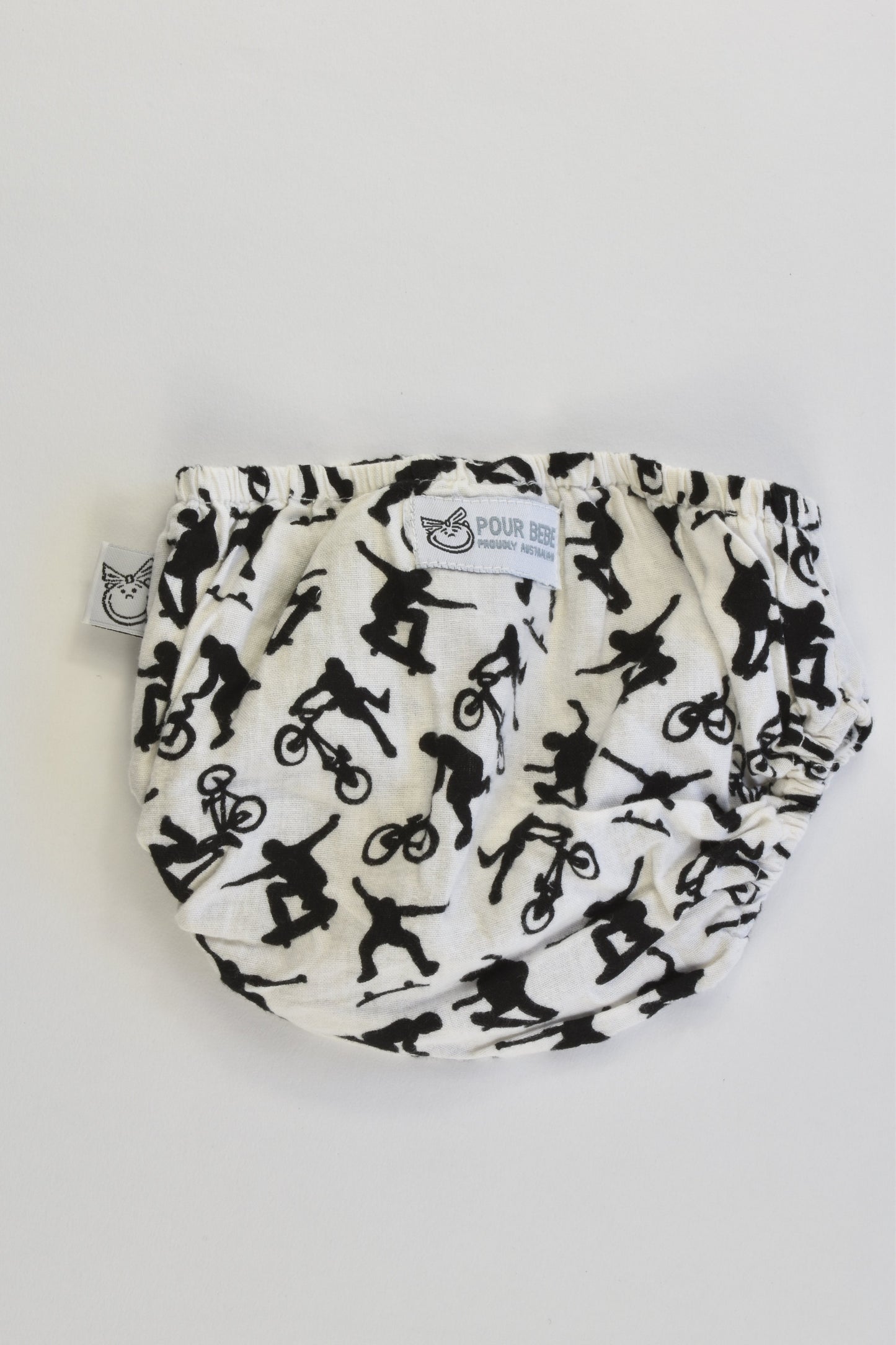 Pour Bebe by Couturekidz Size 0000 Bikes and Skateboards Nappy Cover
