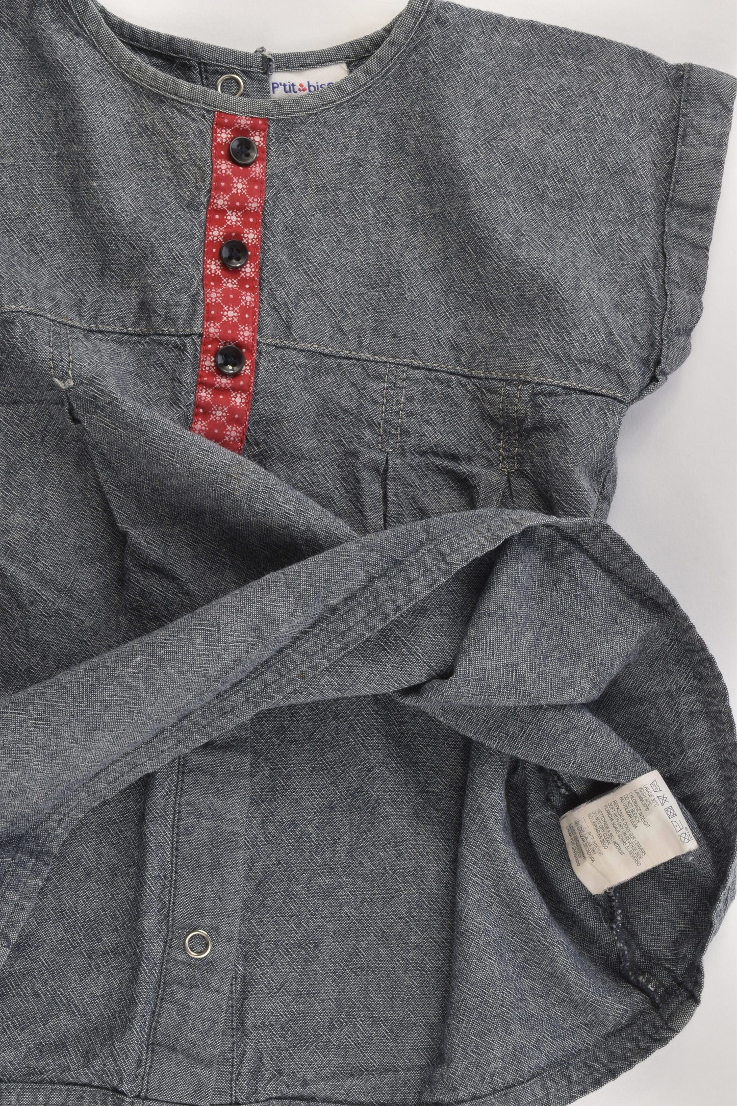 P'tit Bisou (France) Size 0 (12 months, 74 cm) Denim Blouse