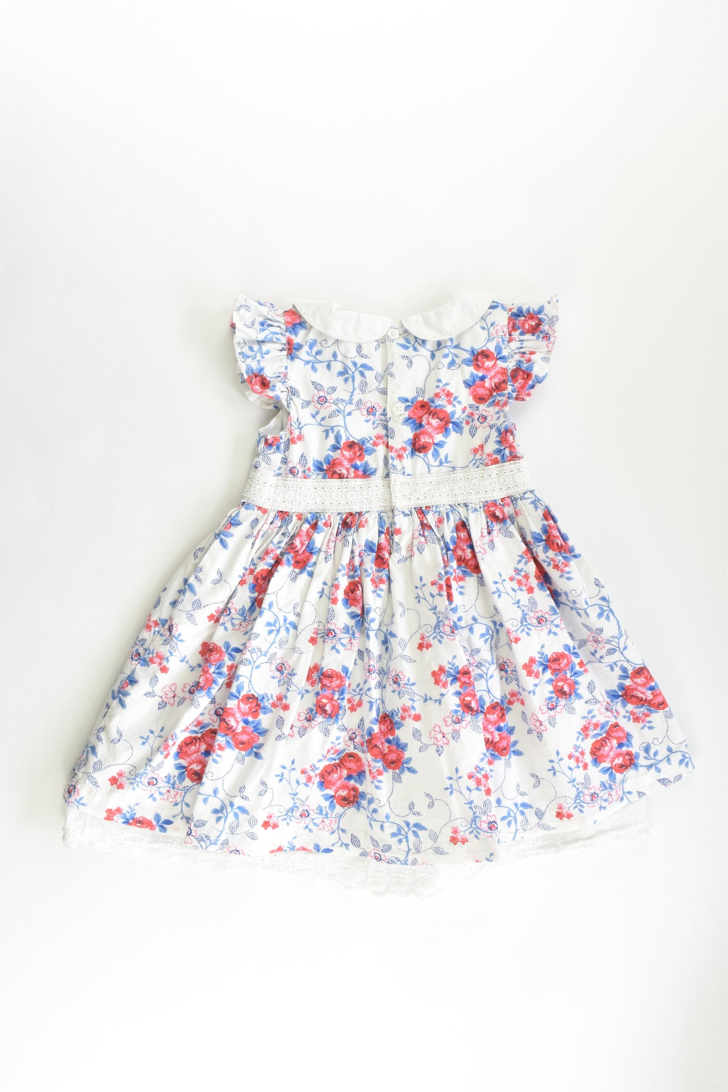 Pumpkin Patch Size 0 (6-12 months) Lined Roses and Lace Dress