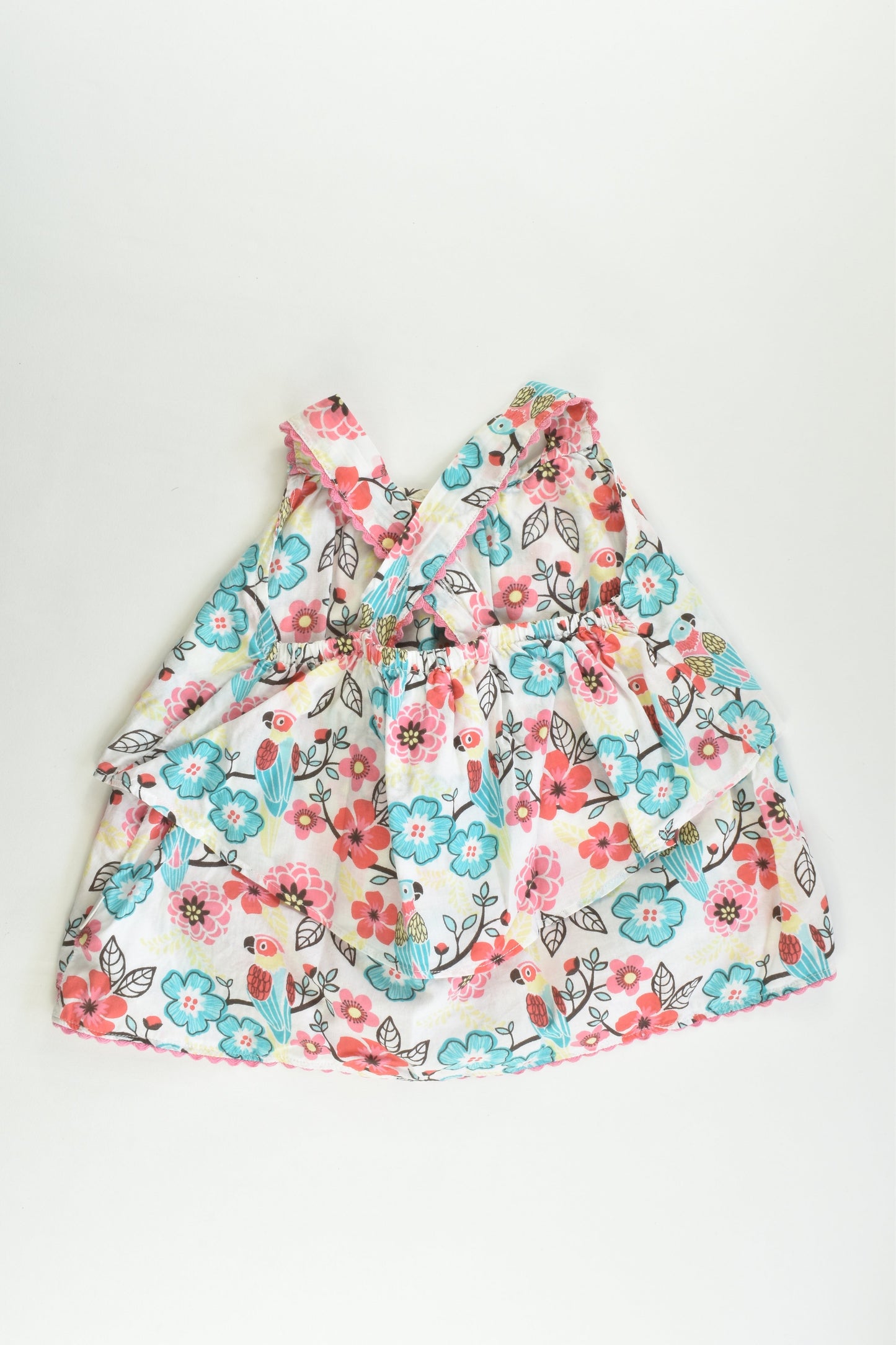 Pumpkin Patch Size 0 (6-12 months) Parrots and Flowers Blouse