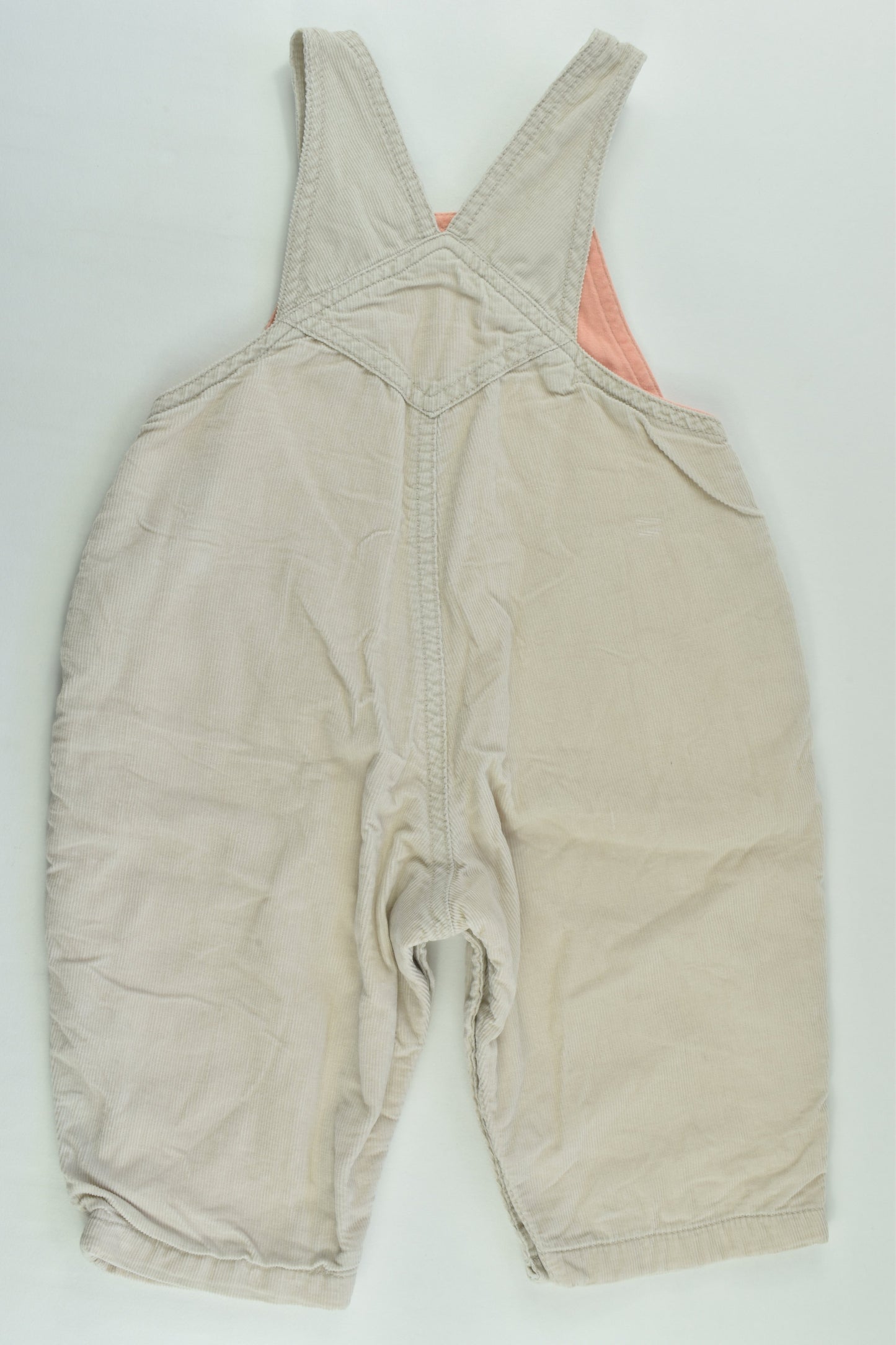 Pumpkin Patch Size 00 (3-6 months) Lined Cord Overalls with floral Embroidery