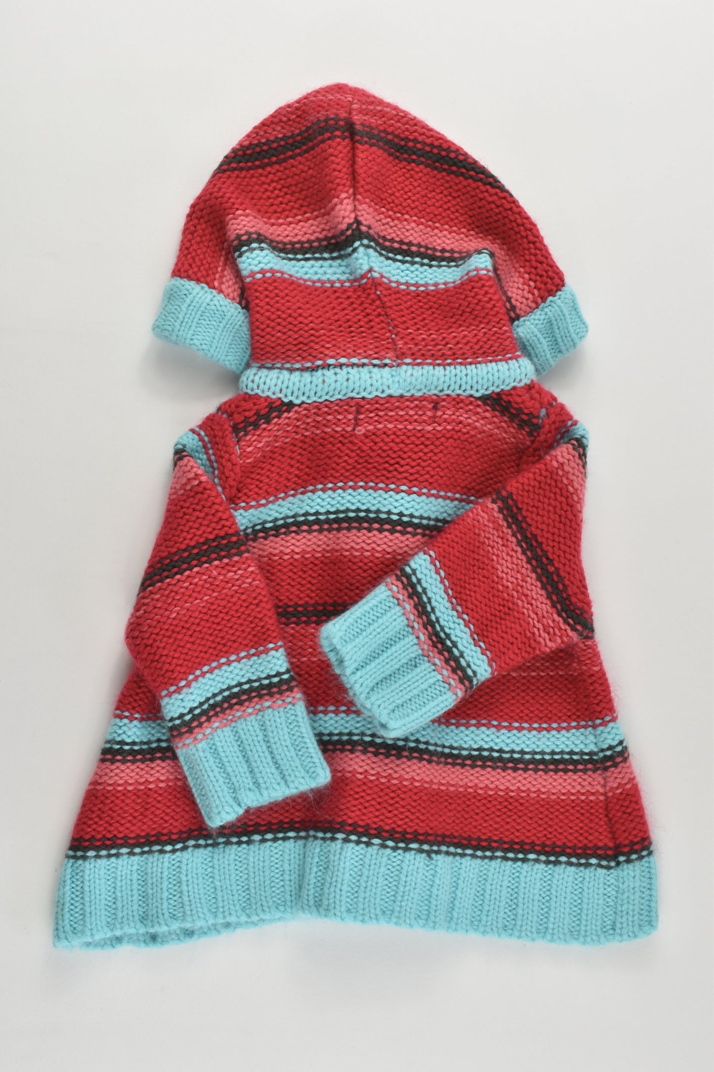 Pumpkin Patch Size 000 (56 cm) Knitted Striped Hooded Jumper