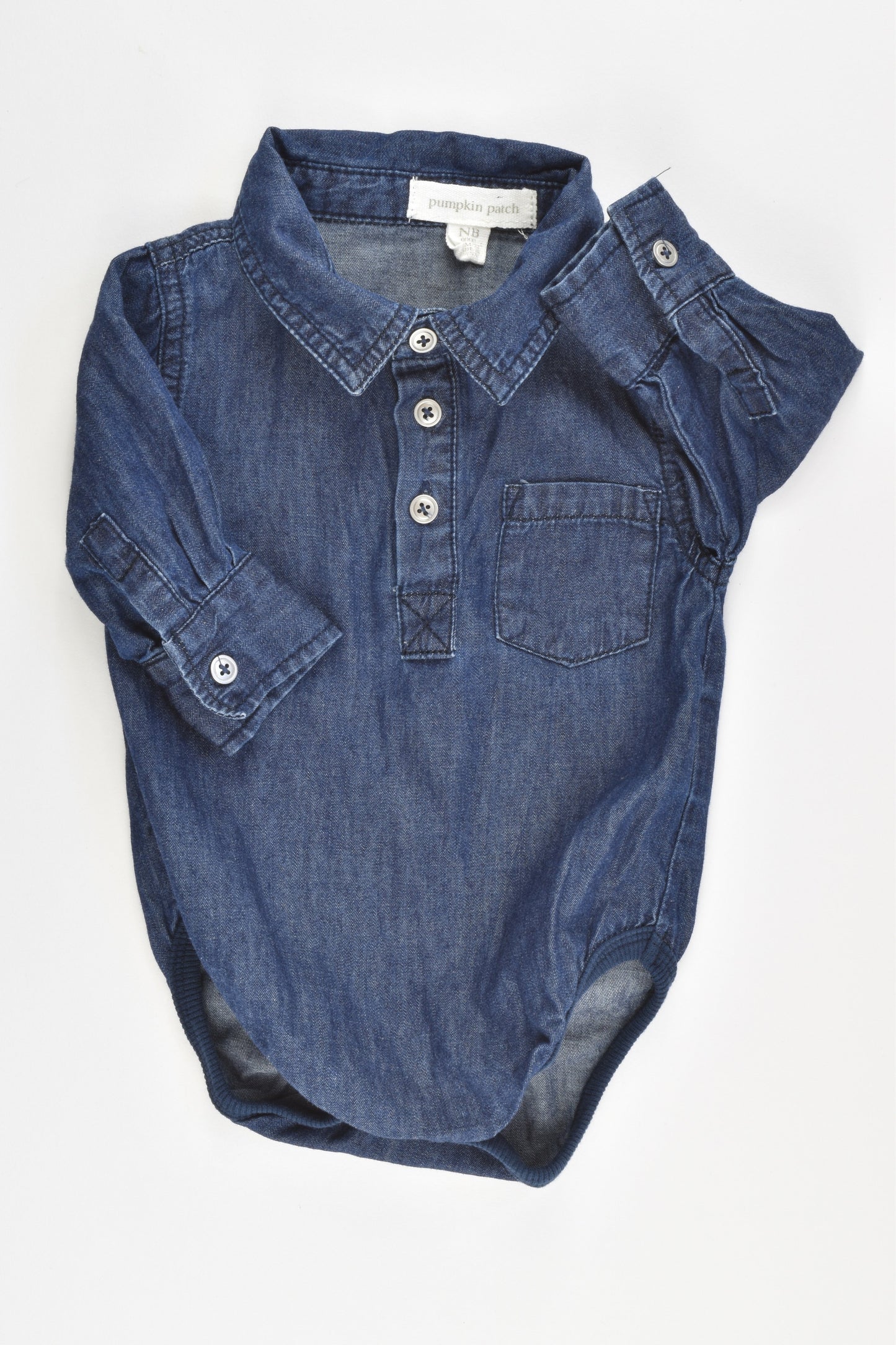 Pumpkin Patch Size 0000 Soft Denim Bodysuit