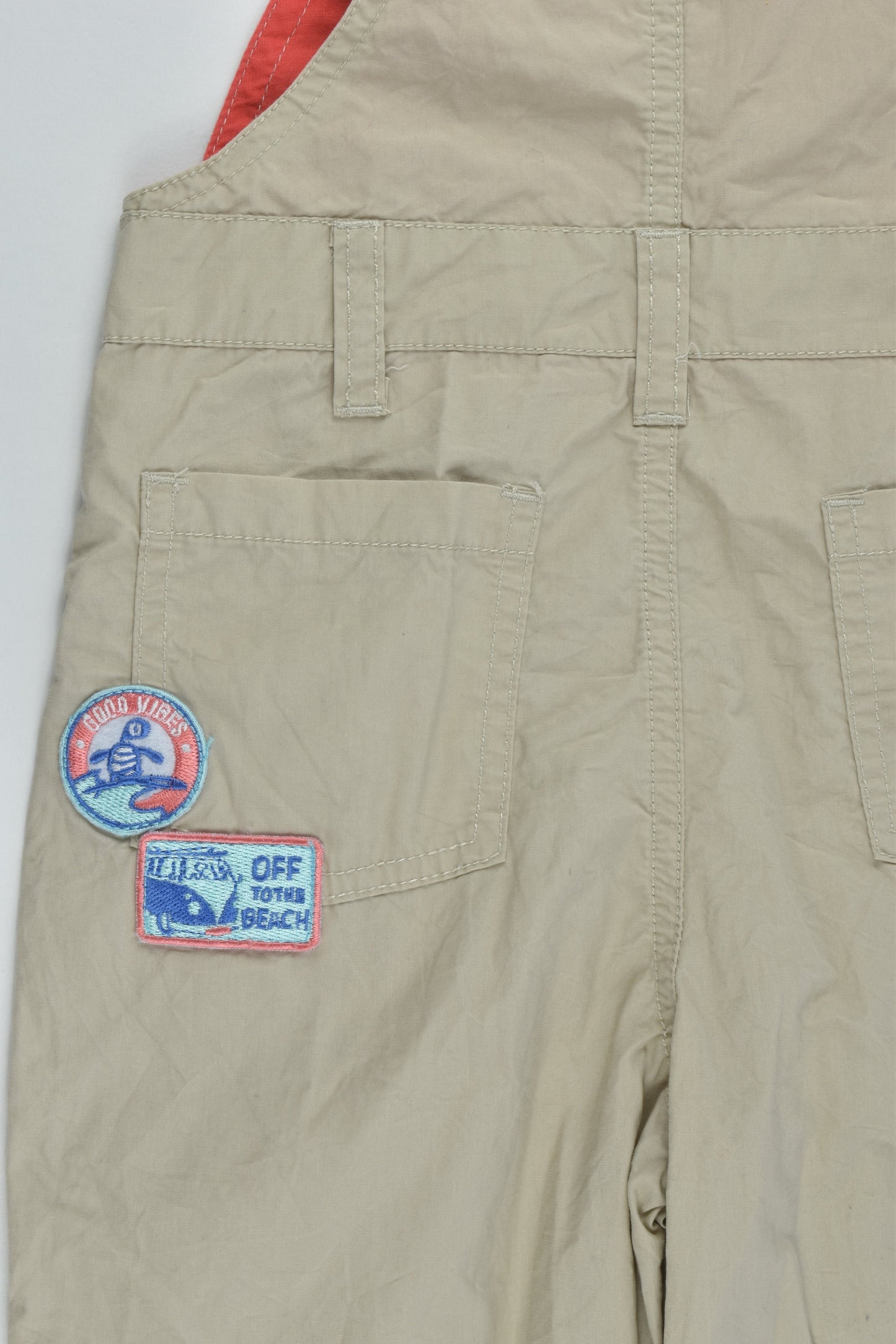 Pumpkin Patch Size 1 (12-18 months) Lightweight 'Off To The Beach' Overalls
