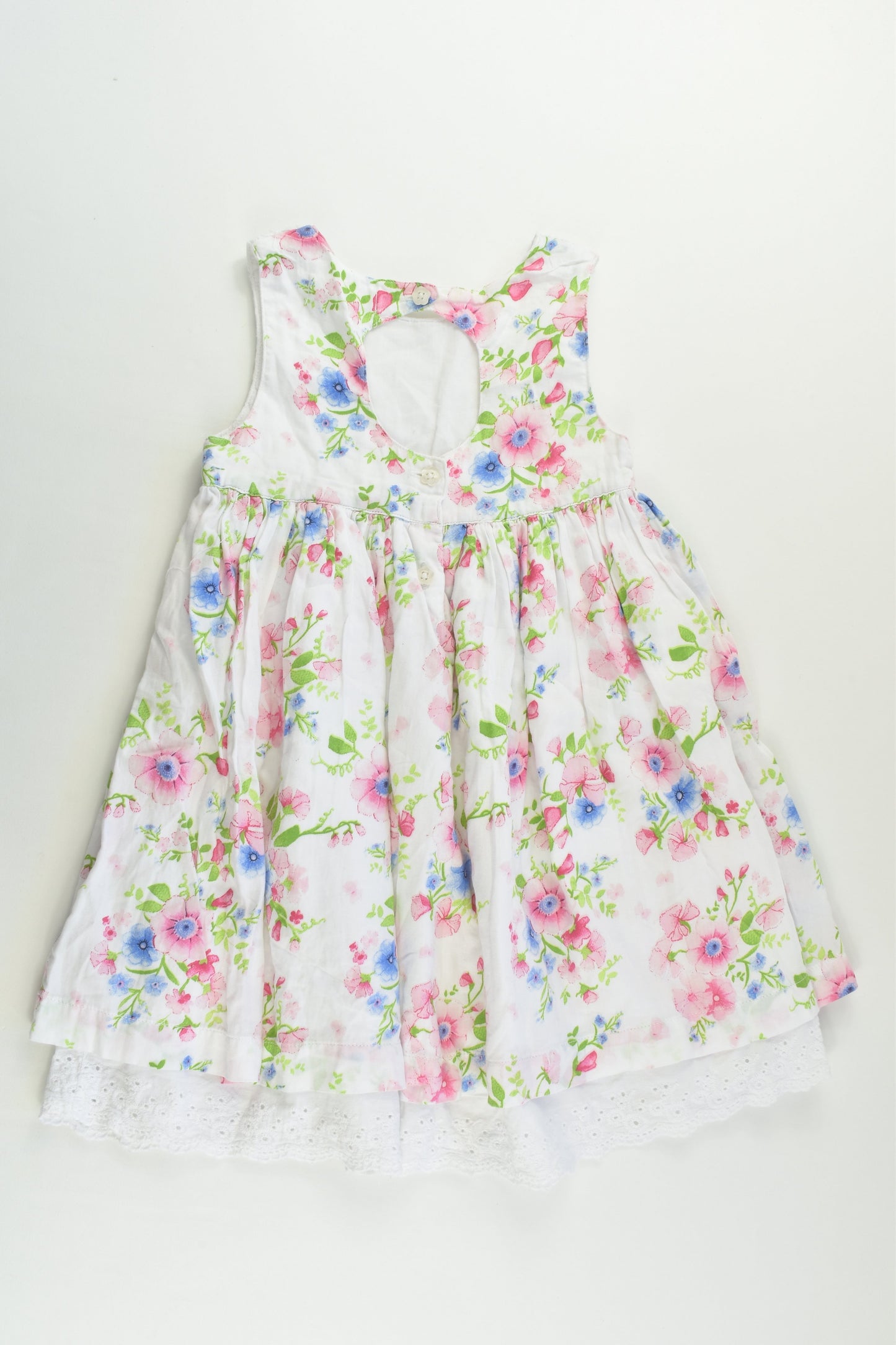 Pumpkin Patch Size 1 (12-18 months) Lined Floral Dress with Lace Details