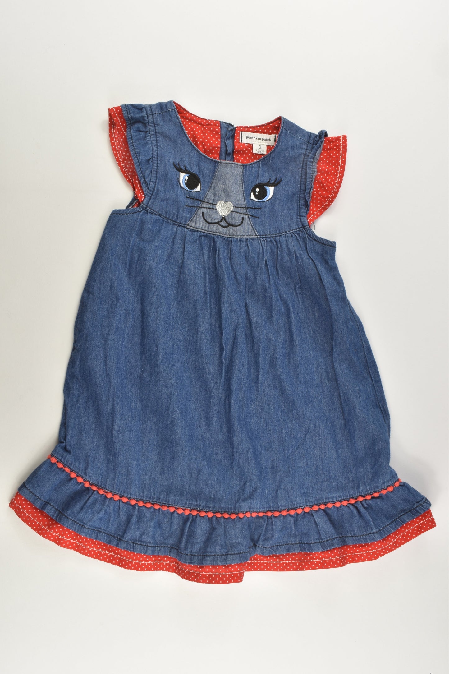 Pumpkin Patch Size 2 Lightweight Cat Denim Dress