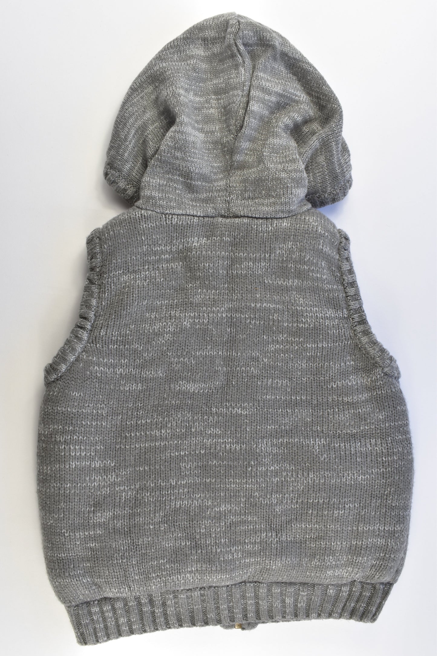 Pumpkin Patch Size 6 Lined Knitted Warm Hooded Vest