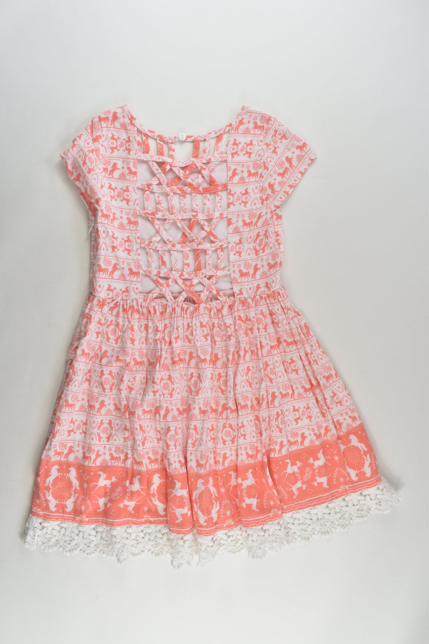 Pumpkin Patch Size 8 Lined Horse Dress
