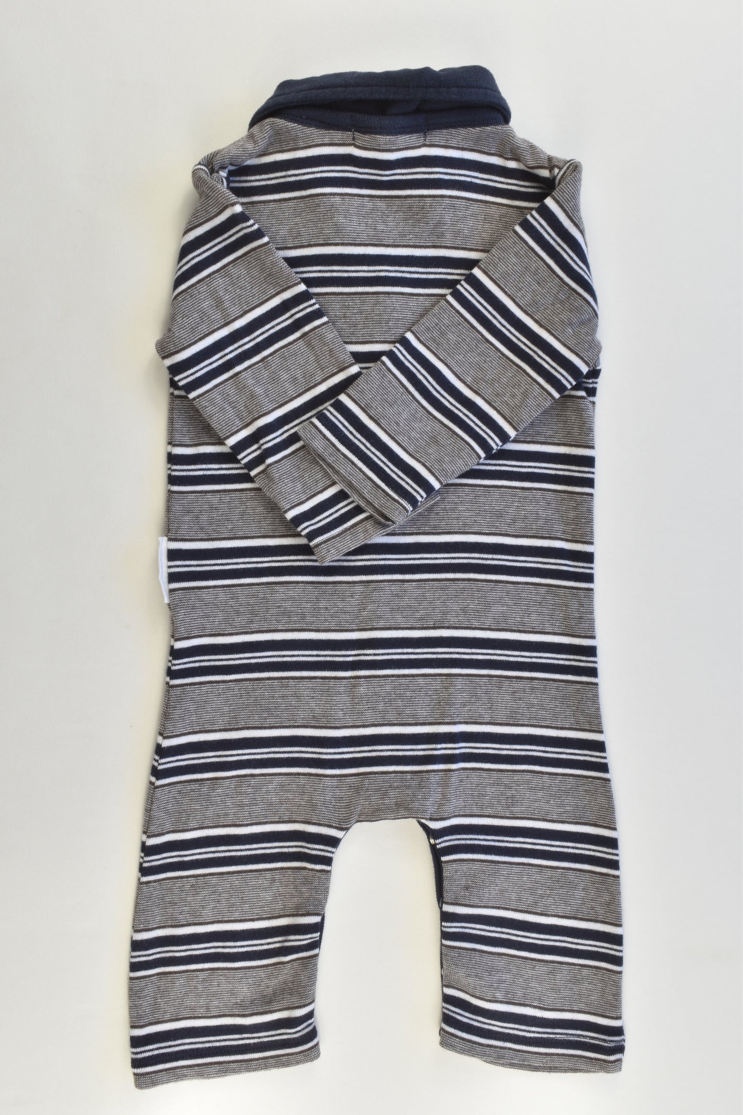 Purebaby Size 0-3 months (000) Striped Collared Romper