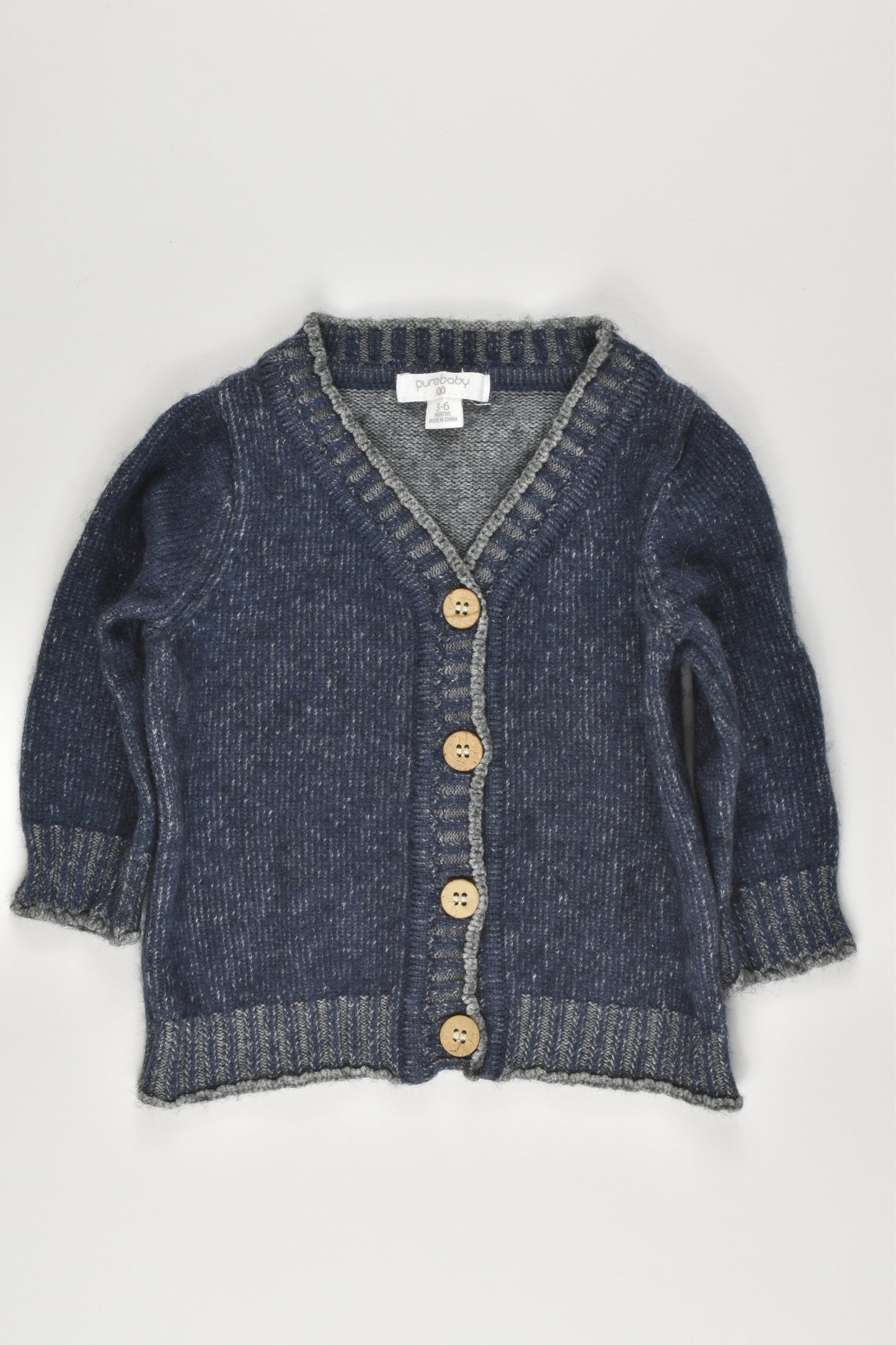 Purebaby Size 00 (3-6 months) Knitted cardigan