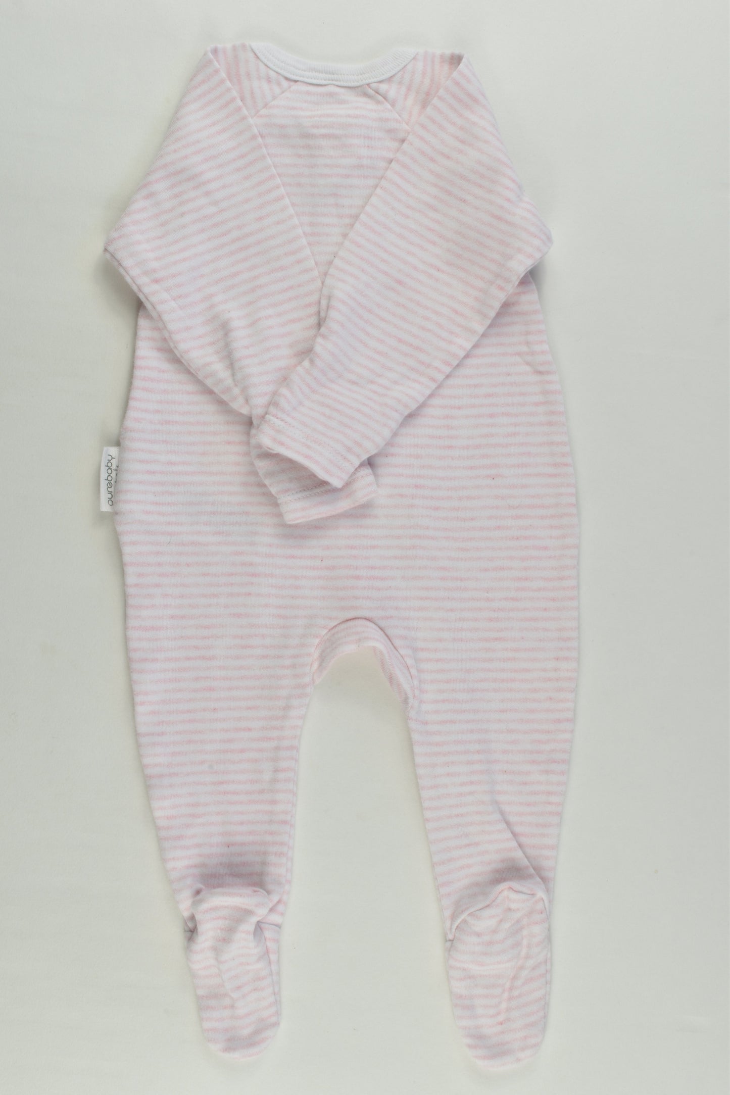 Purebaby Size 000 (0-3 months) Footed Zip Romper