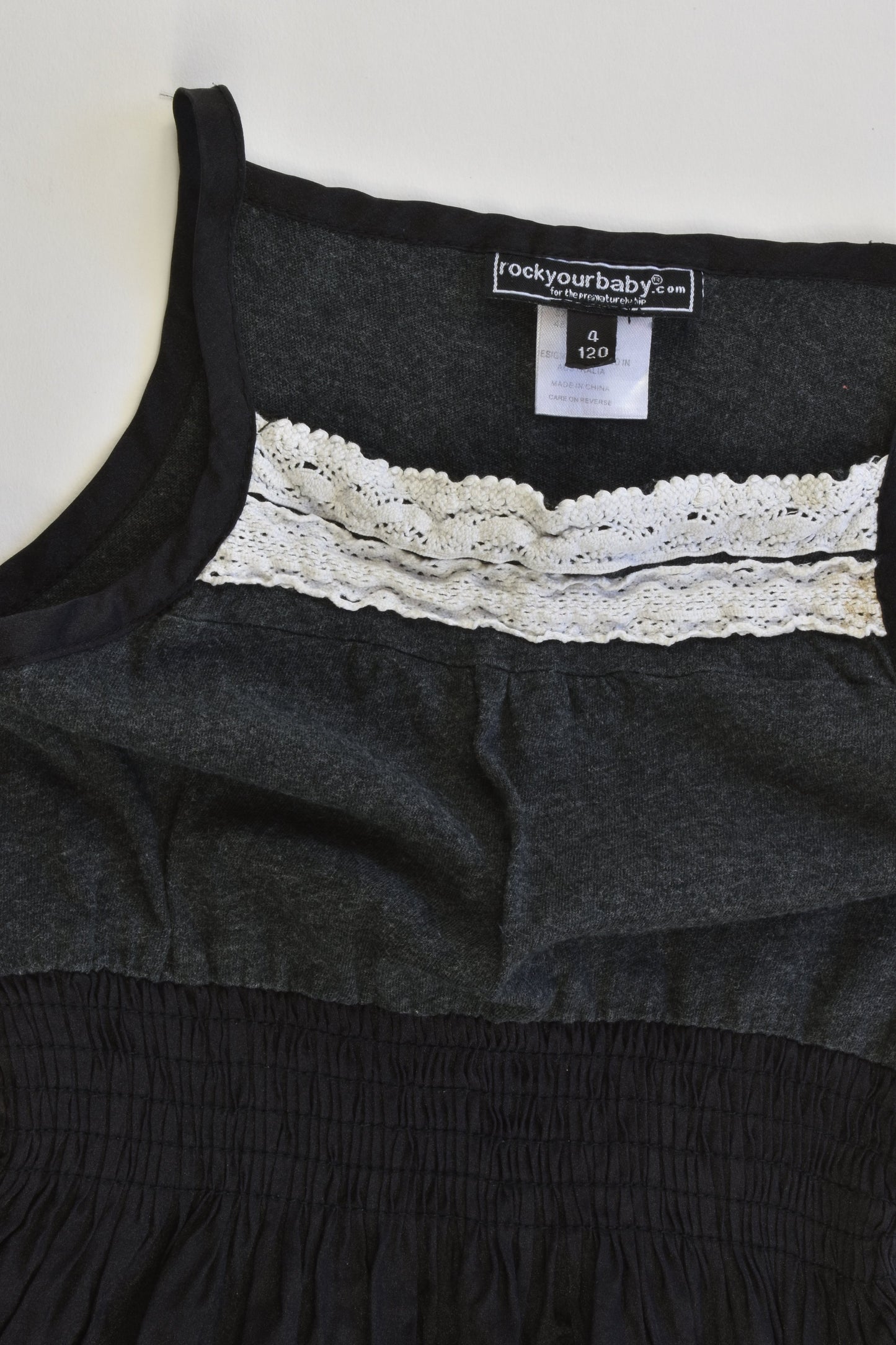 Rock Your Baby Size 4 Dress with Lace Detail