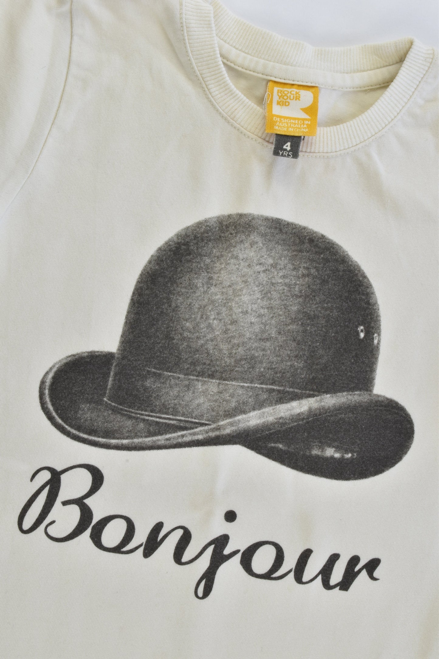 Rock Your Kid Size 4 'Bonjour' T-shirt