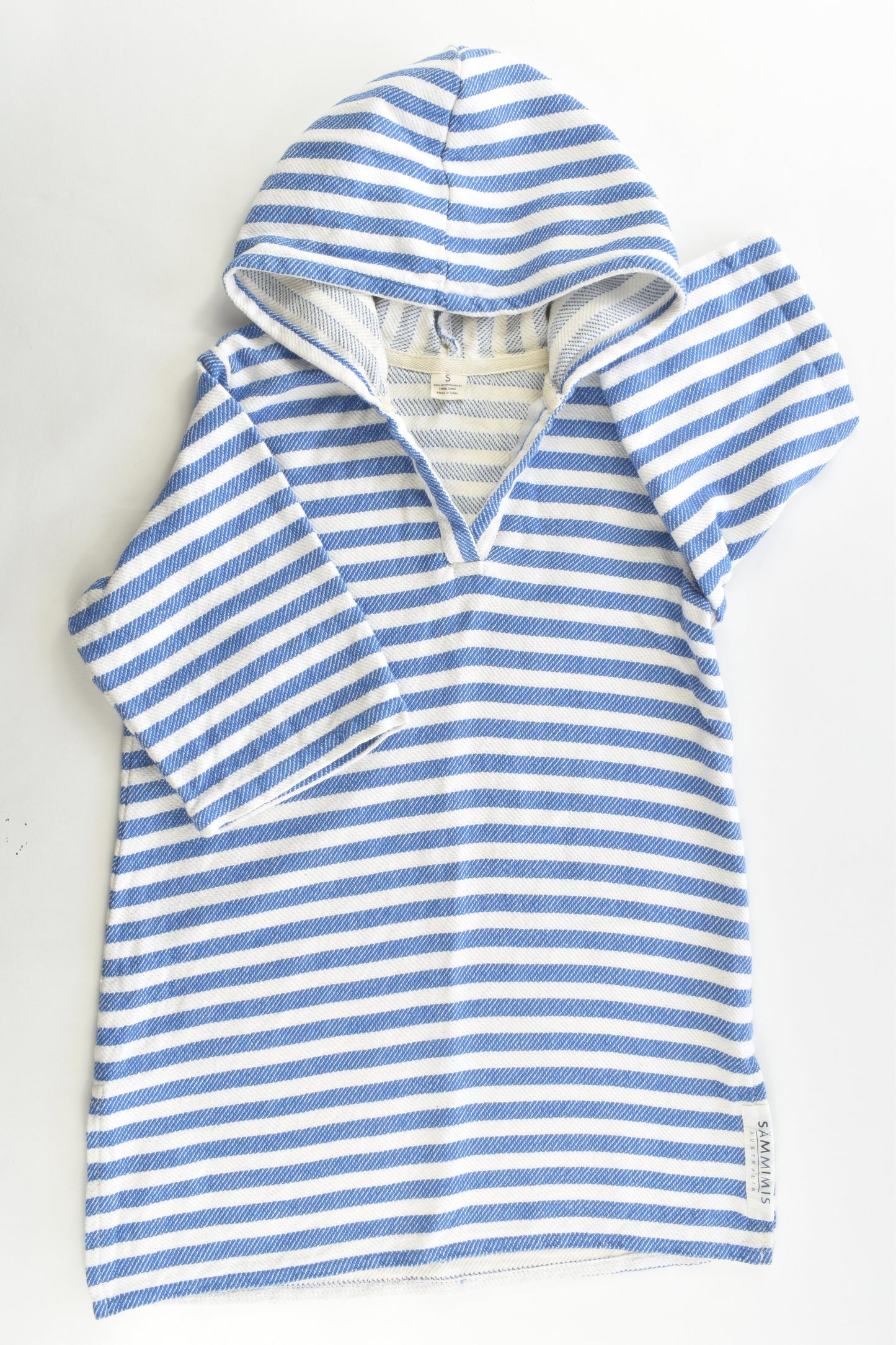 Sämmimis Australia Size S (2-5 years) AMALFI Kids Hooded Turkish Towel Royal Blue/White