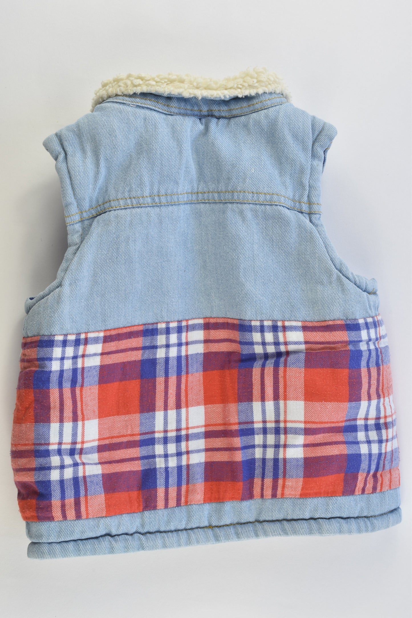 Seed Heritage Size 1-2 Denim/Checked Puffer Vest