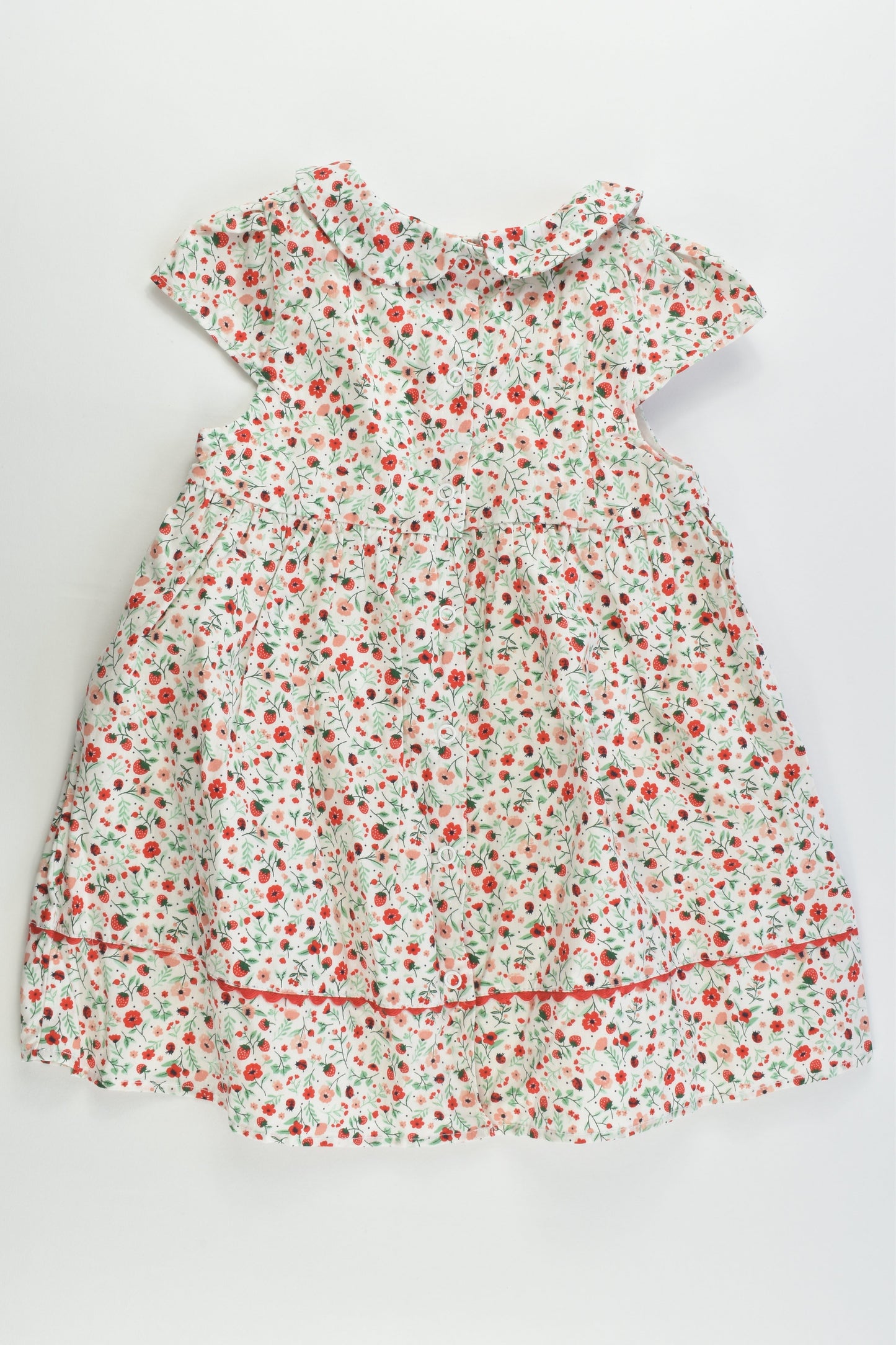 Sergent Major (France) Size 1 (24 months, 86 cm) Strawberries Lined Dress