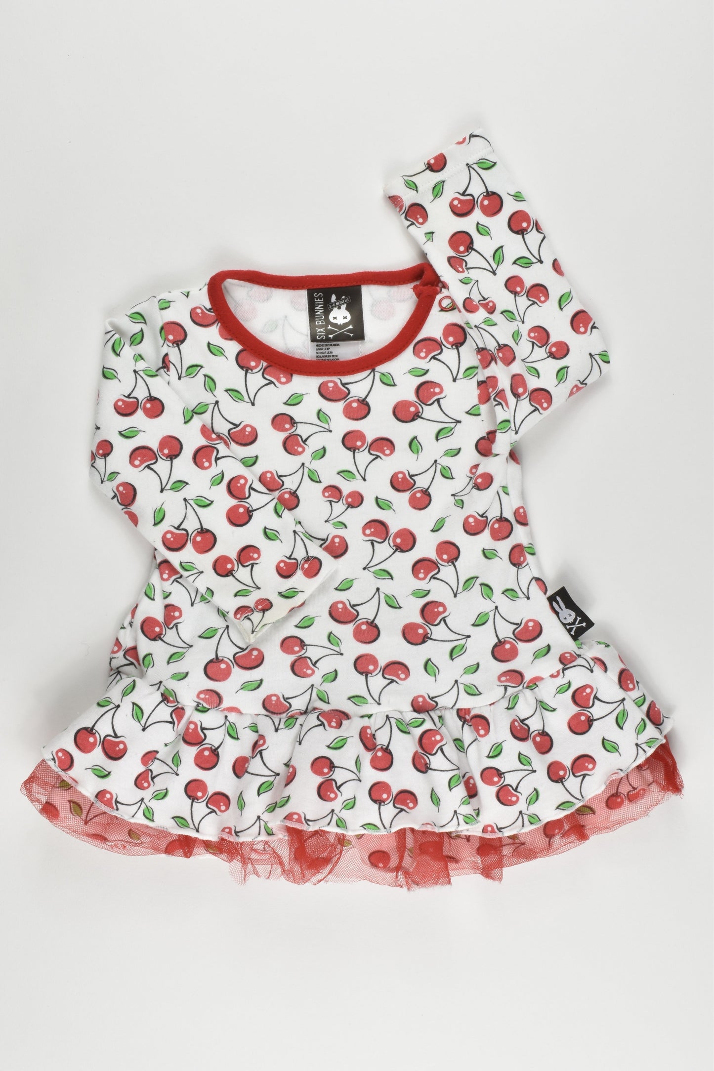 Six Bunnies Size 3-6 months Cherries Dress