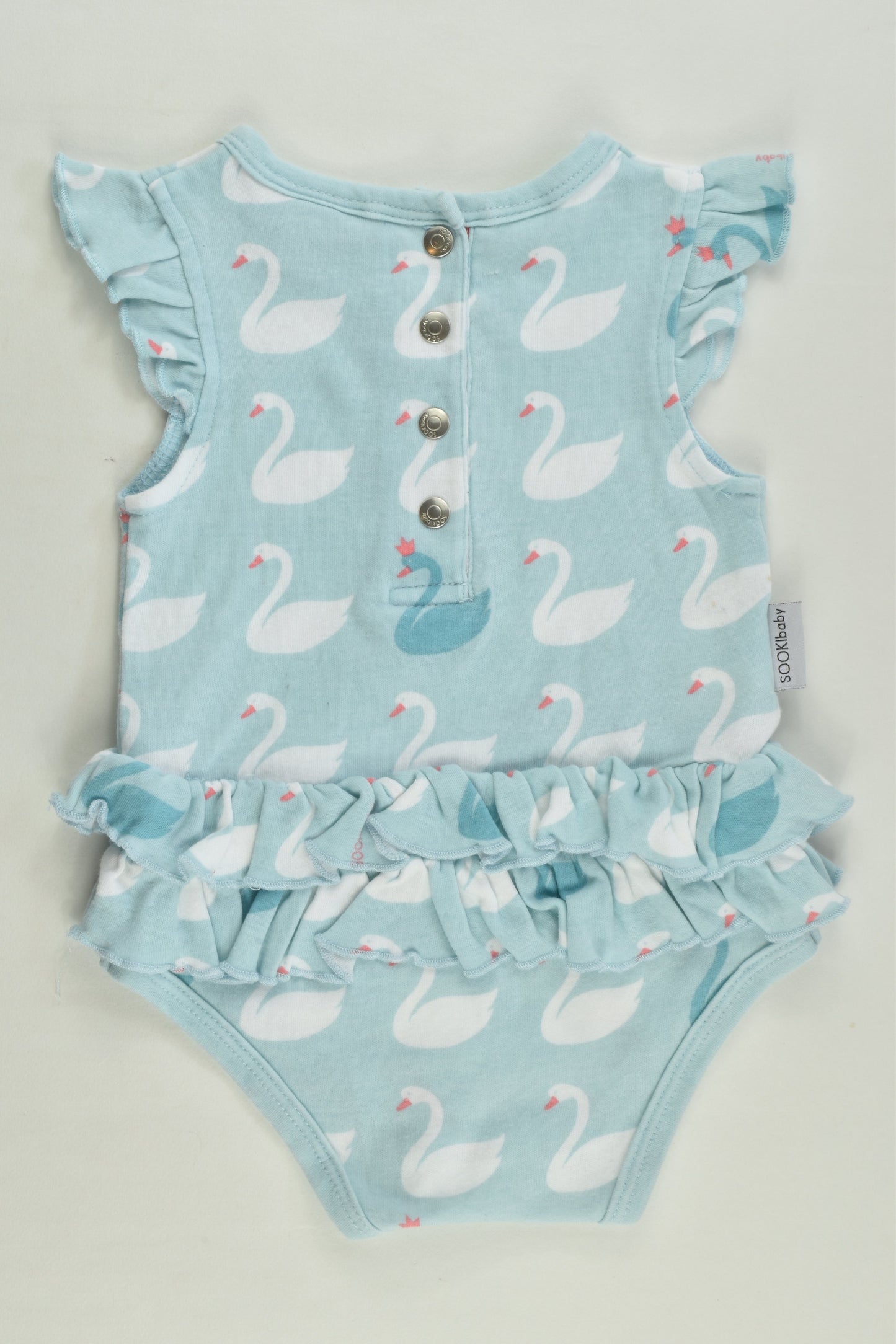 SOOKIbaby by Diana Dotur Size 00 (6 months) Swan Ruffle Bodysuit