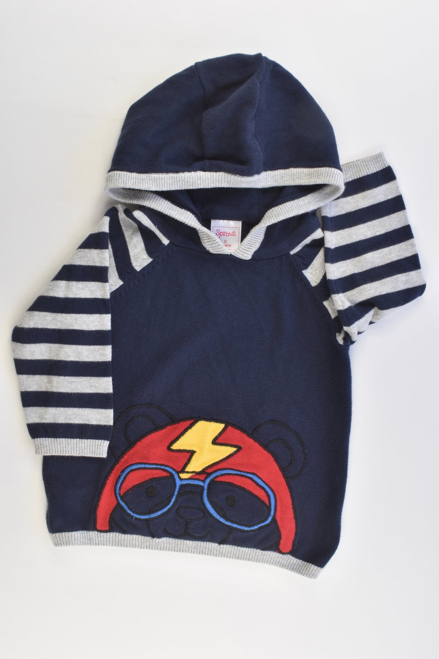 Sprout Size 0 (6-12 months) Knitted Hooded Bear Jumper