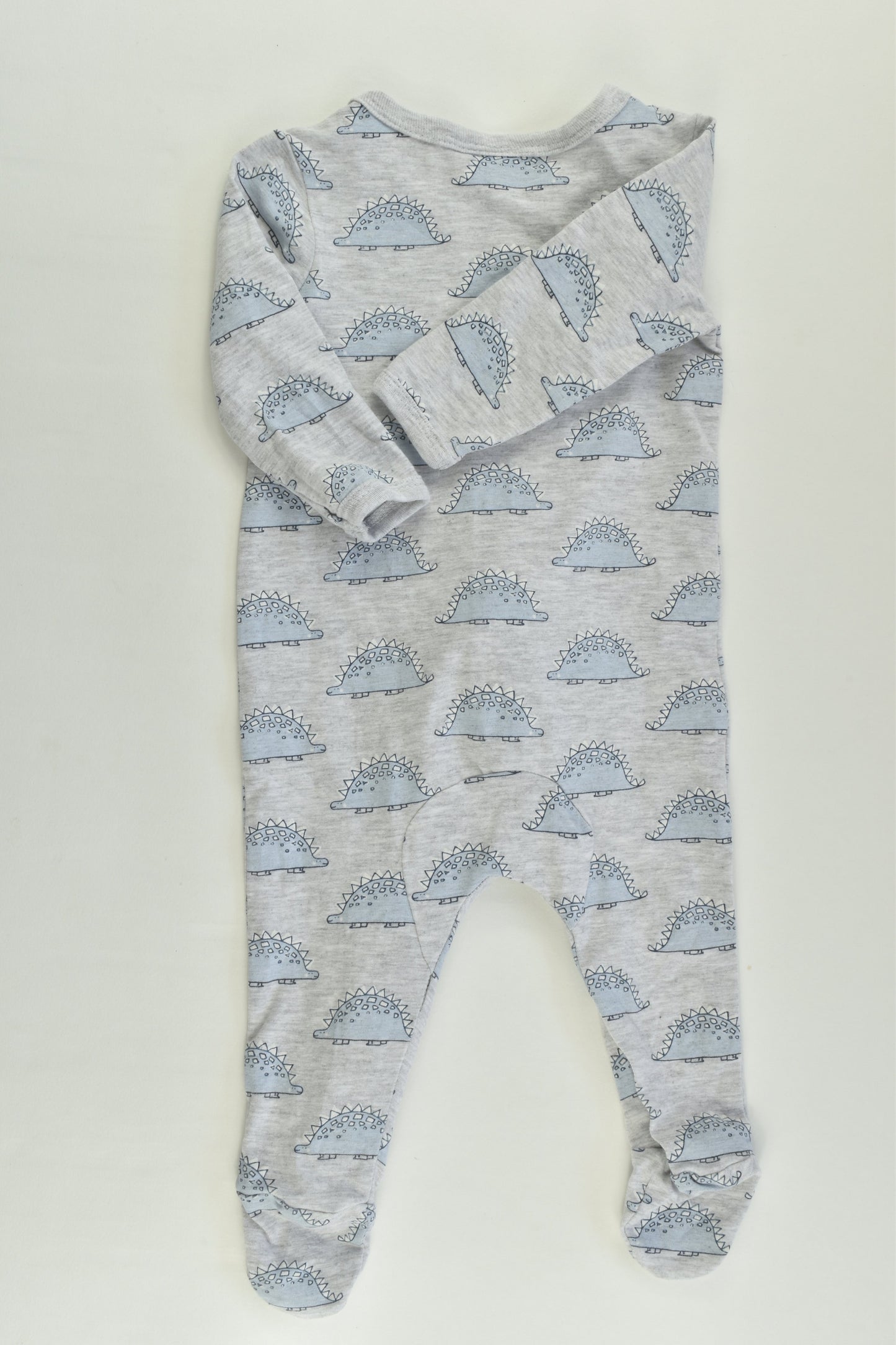 Sprout Size 000 (0-3 months) Dinosaur Footed Romper