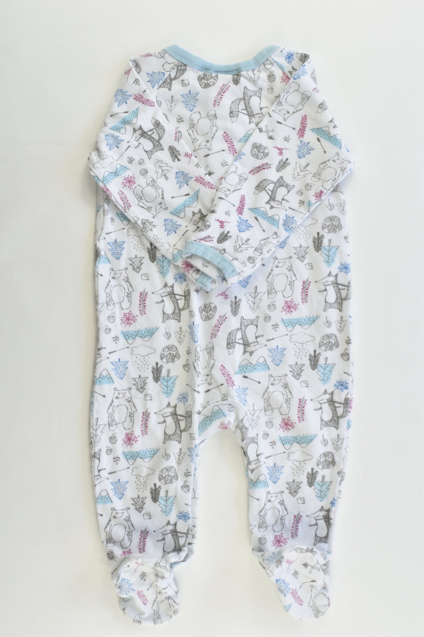 Sprout Size 000 Forest Animals Footed Romper