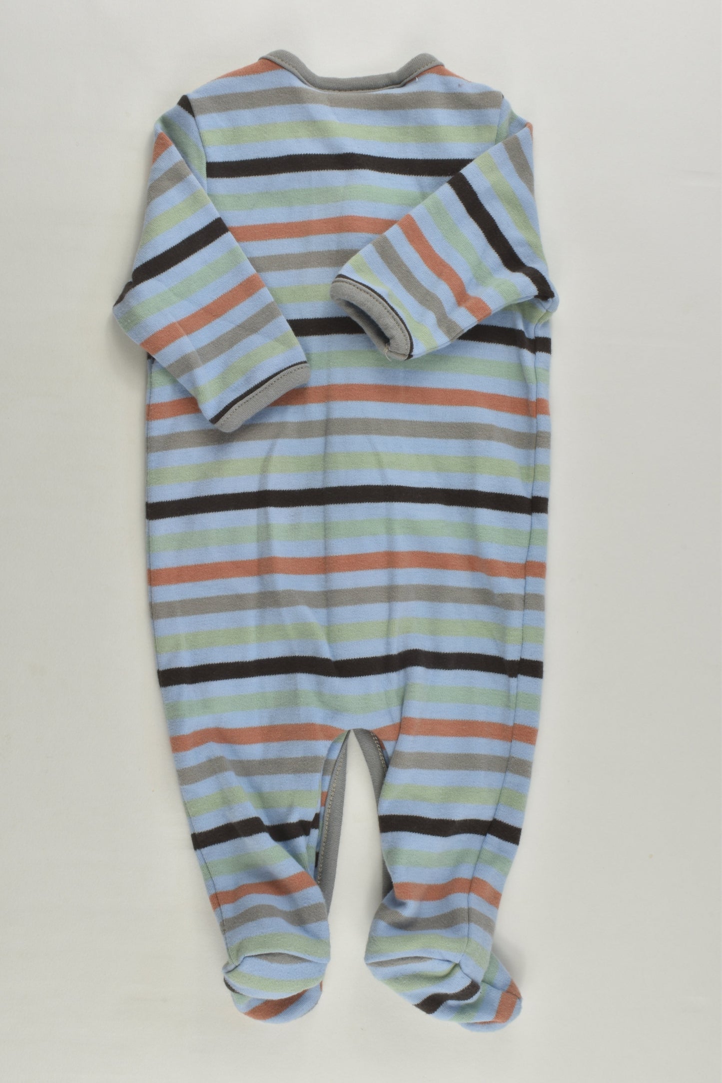 Sprout Size 000 Striped Footed Sheep Romper