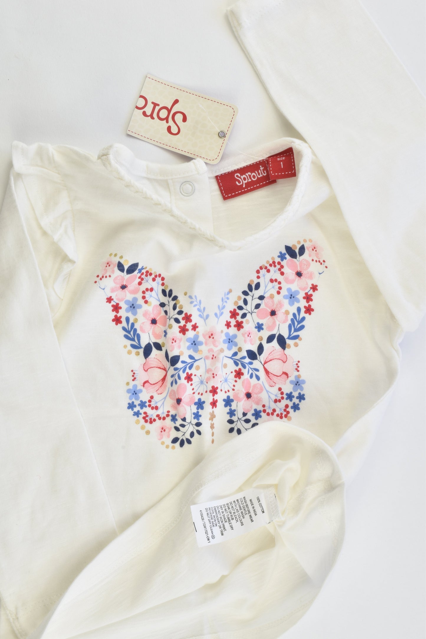 Sprout Size 1 Butterfly Top and Floral Pants