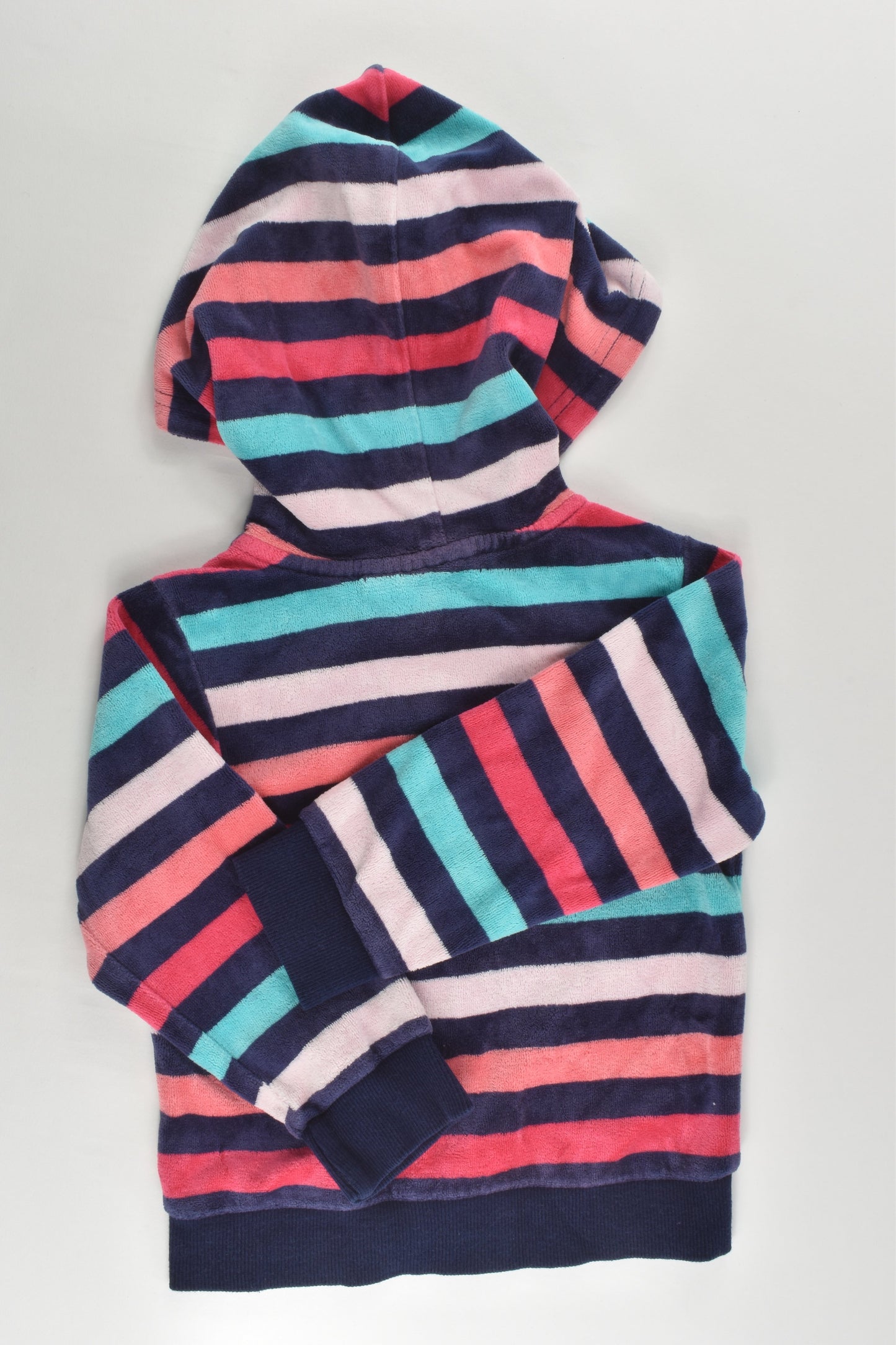 Sprout Size 2 Hooded Striped Velour Jumper