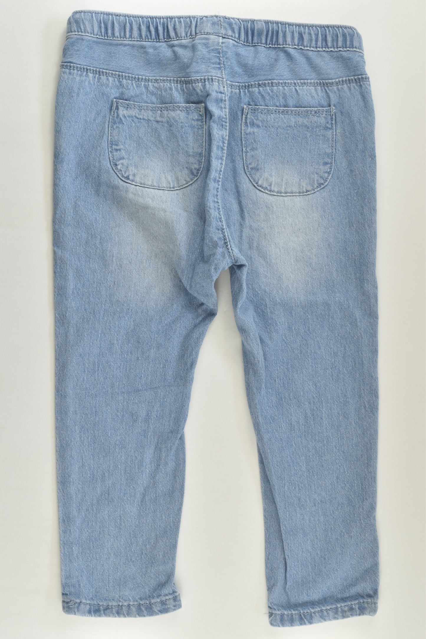 Sprout Size 2 Lightweight Denim Pants with Floral Embroidery