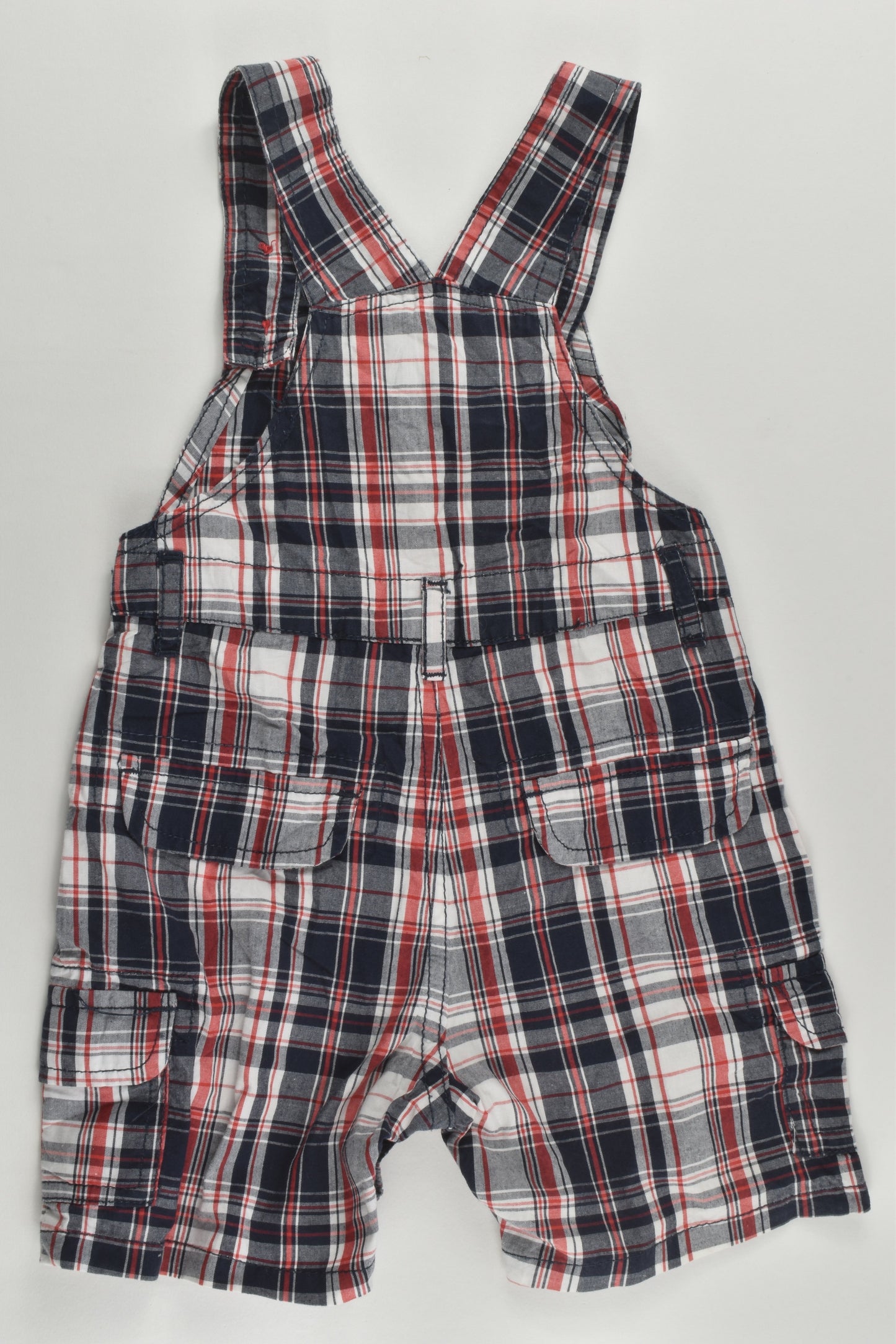 St Bernard for Dunnes Size 0 (6-9 months) Checked Short Overalls