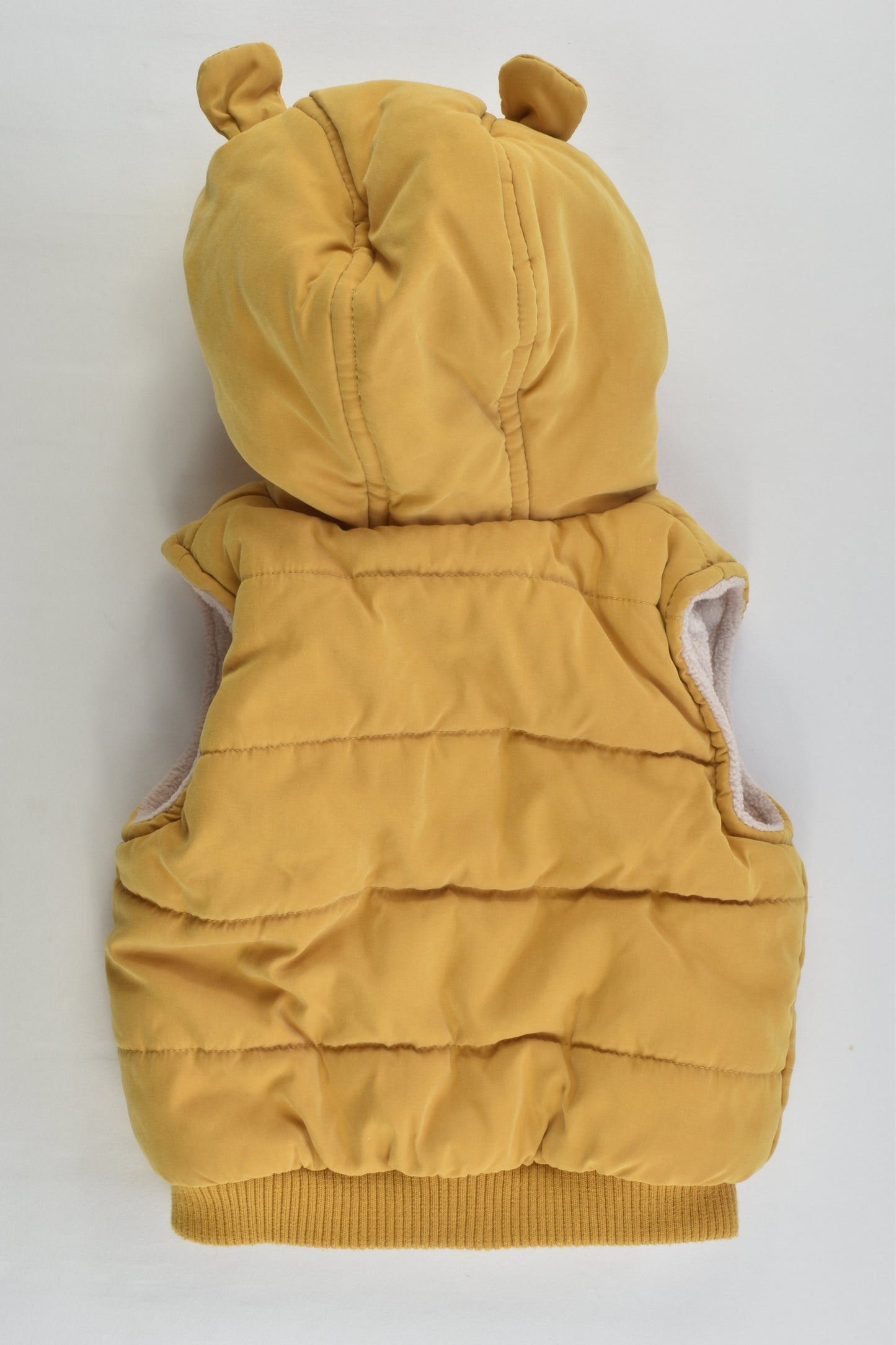 St Bernard for Dunnes Stores Size 000 (0-3 months) Mustard 'Hello Bear' Puffer Vest
